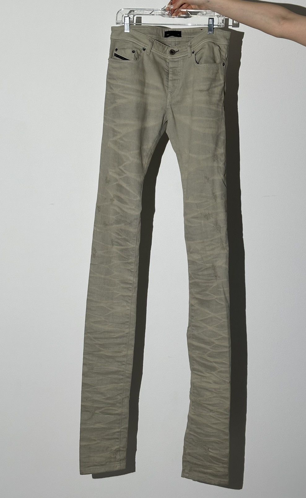 image of Diesel x Diesel Black Gold Super Stacker Dirty White Jeans, Men's (Size 30)