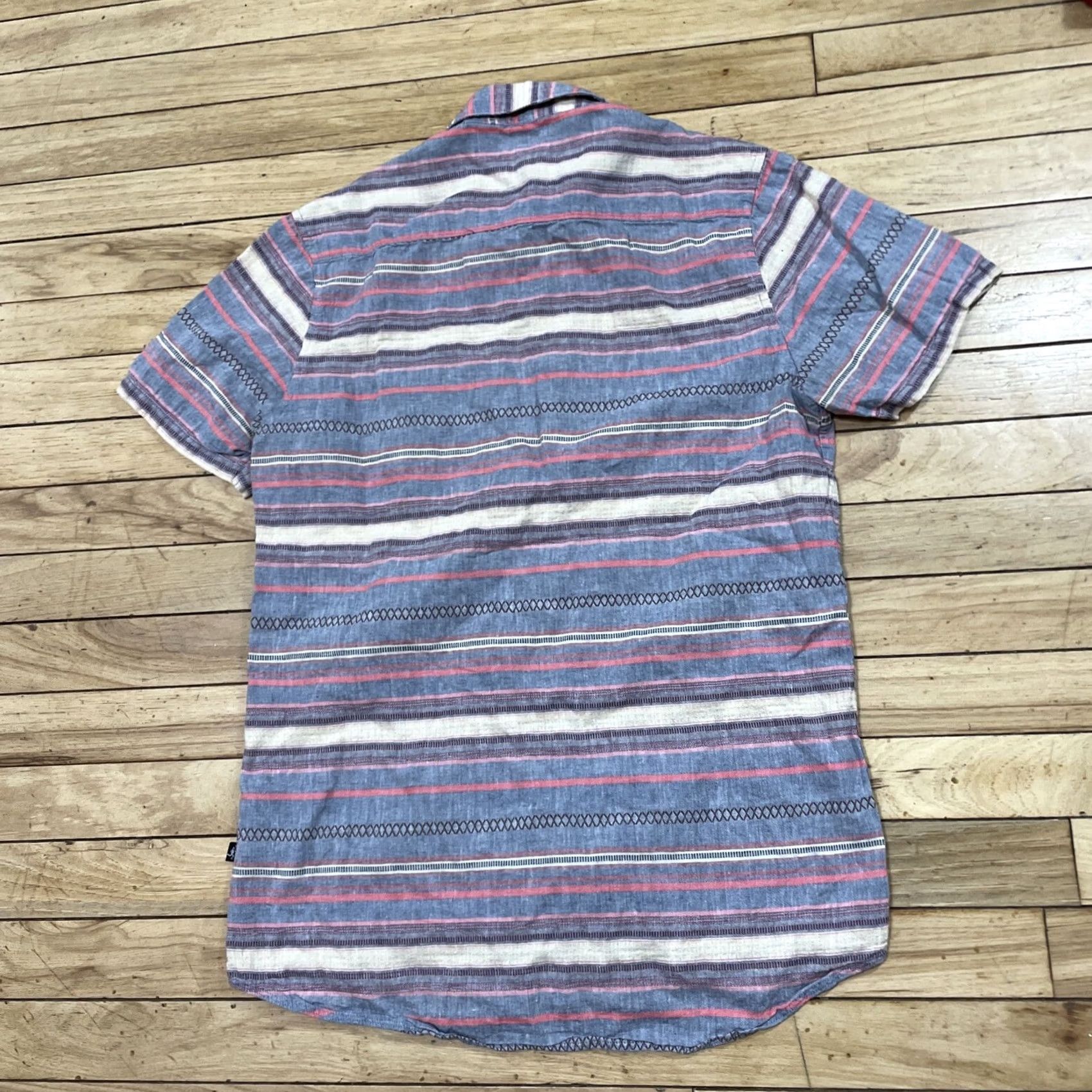 Pinko Civil Society Button Up Shirt Men S Aztec Tribal Stripe Pink Blue Aquaberry Size US S / EU 44-46 / 1 - 2 Thumbnail