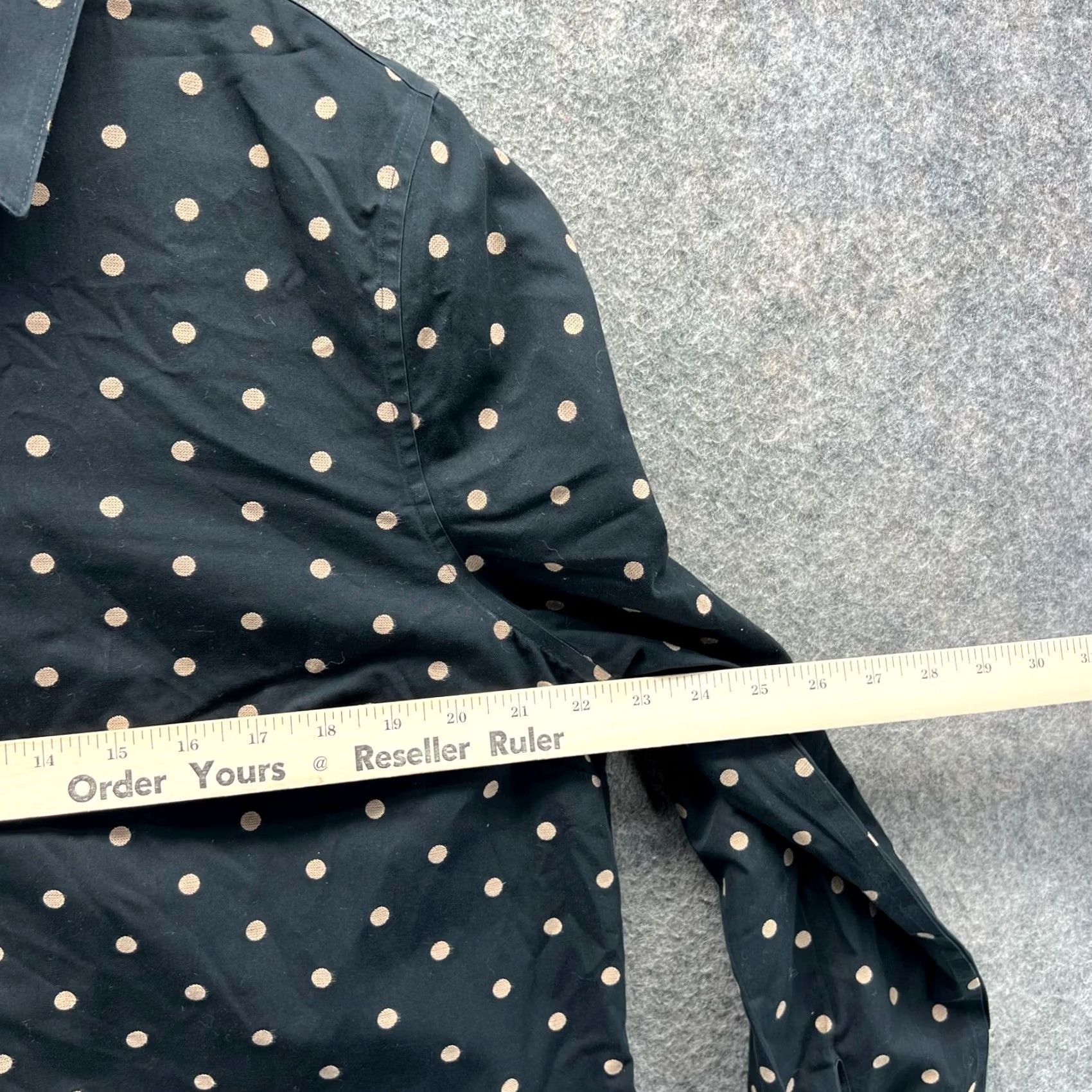 Vintage Chico's Shirt Womens 3 Black Button Down Preppy Non-Iron Space Dots Shirt Blouse Women Casual Party/Cocktail Travel Size XS / US 0-2 / IT 36-38 - 3 Thumbnail