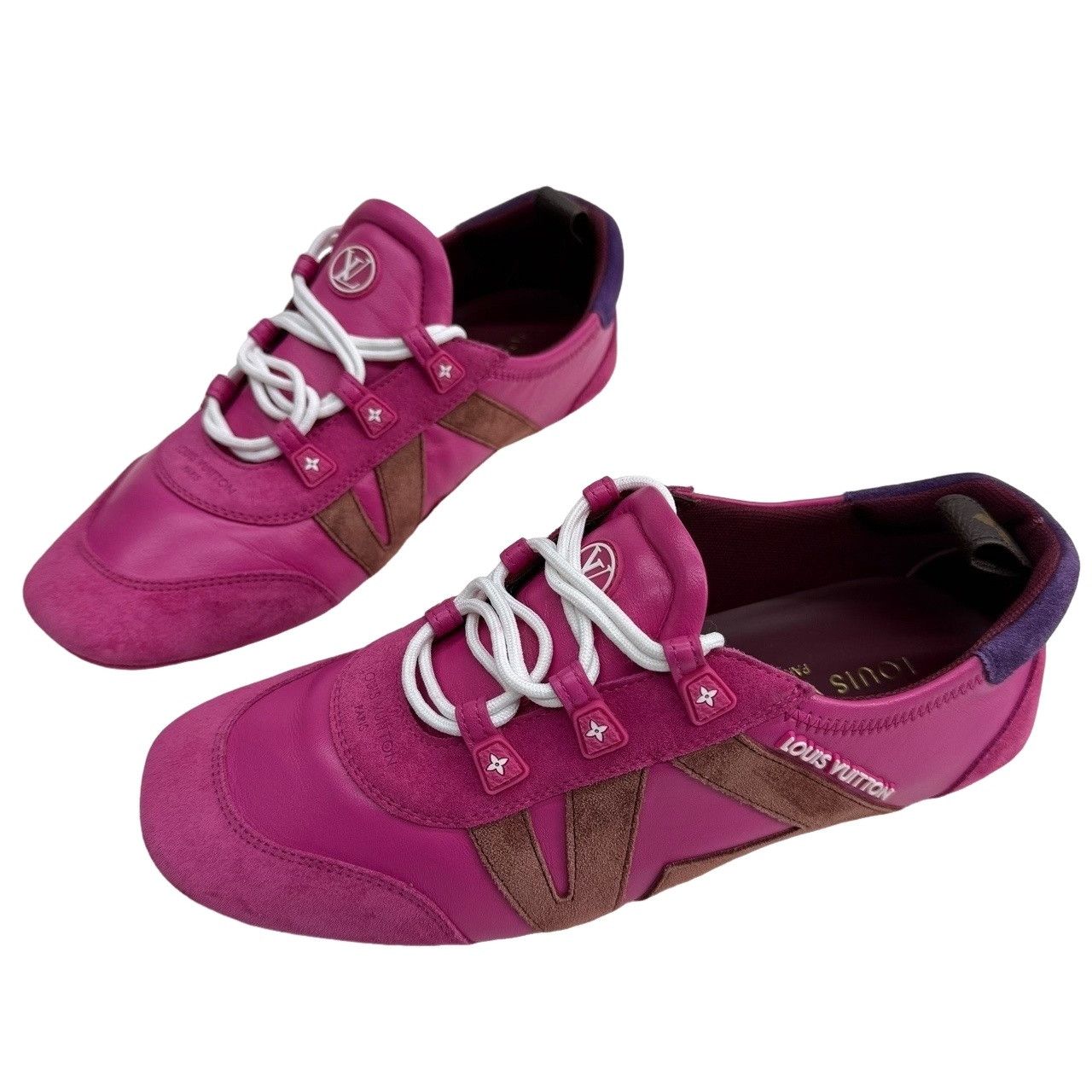 Louis Vuitton Louis Vuitton Pink Suede Leather Sneakers Size 38 Size US 8 / IT 38 - 1 Thumbnail