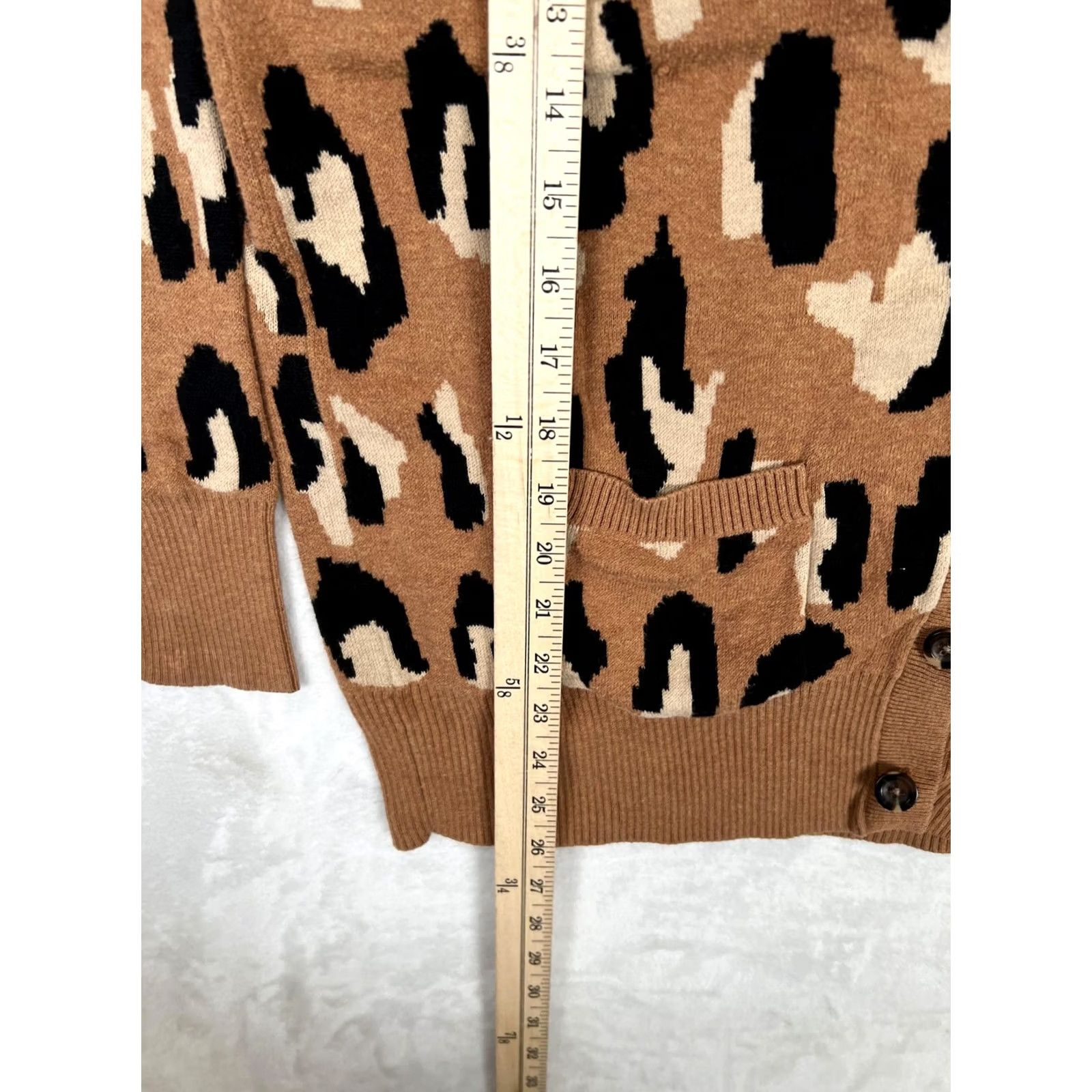 Mossimo VINTAGE Mossimo Supply Co. Sweater Womens XL Brown Leopard Print Cardigan Knit Size XL / US 12-14 / IT 48-50 - 3 Thumbnail