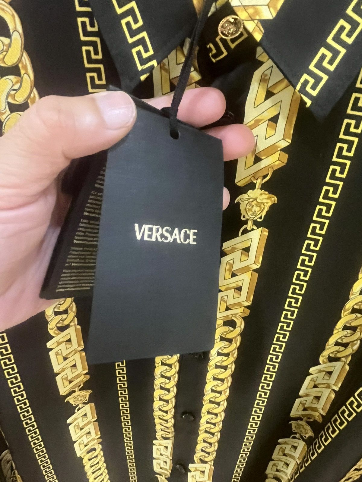 Versace chain print silk.shirt size48 Size US M / EU 48-50 / 2 - 6 Thumbnail