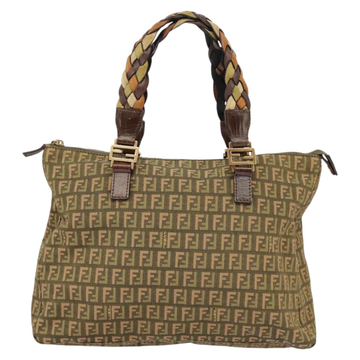 Fendi Zucchino Khaki Canvas Handbag (Pre-Owned) Size ONE SIZE - 1 Thumbnail