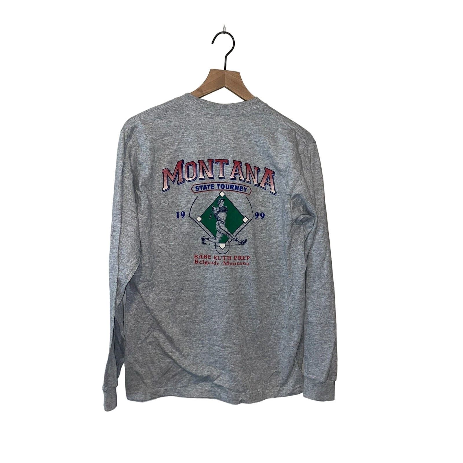 Anvil Vintage Montana State Shirt Tourney Long Sleeve Tee 90s VTG Size US M / EU 48-50 / 2 - 1 Thumbnail