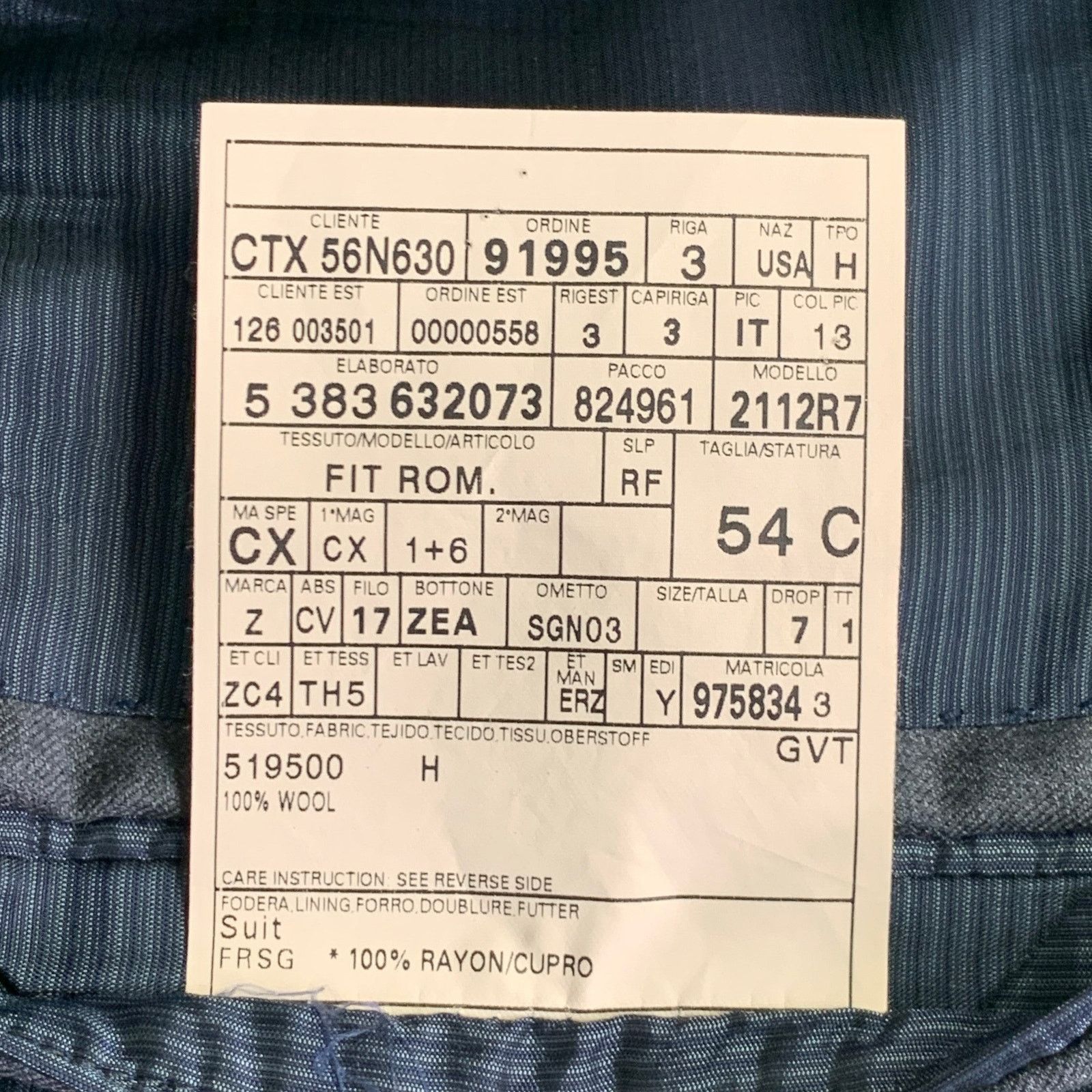 Ermenegildo Zegna Size 44 Grey Wool Single Breasted Notch Lapel Sport Coat Size 44R - 10 Thumbnail