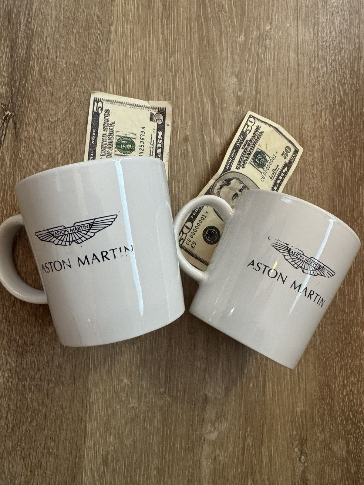 Lamborghini VINTAGE ASTON MARTIN LOGO COFFEE MUG SET (2 MUGS, USED) Size ONE SIZE - 1 Thumbnail