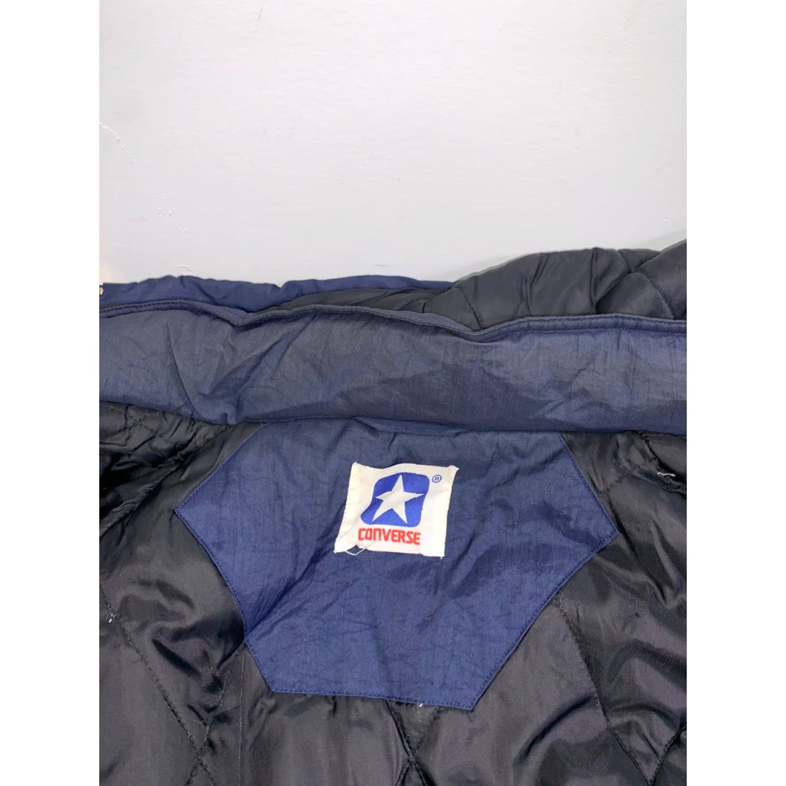Converse VINTAGE Converse All Star Puffer Jacket Mens 3XL Blue Removable Hood Zip Jacket 90s Retro Size US XXL / EU 58 / 5 - 2 Thumbnail