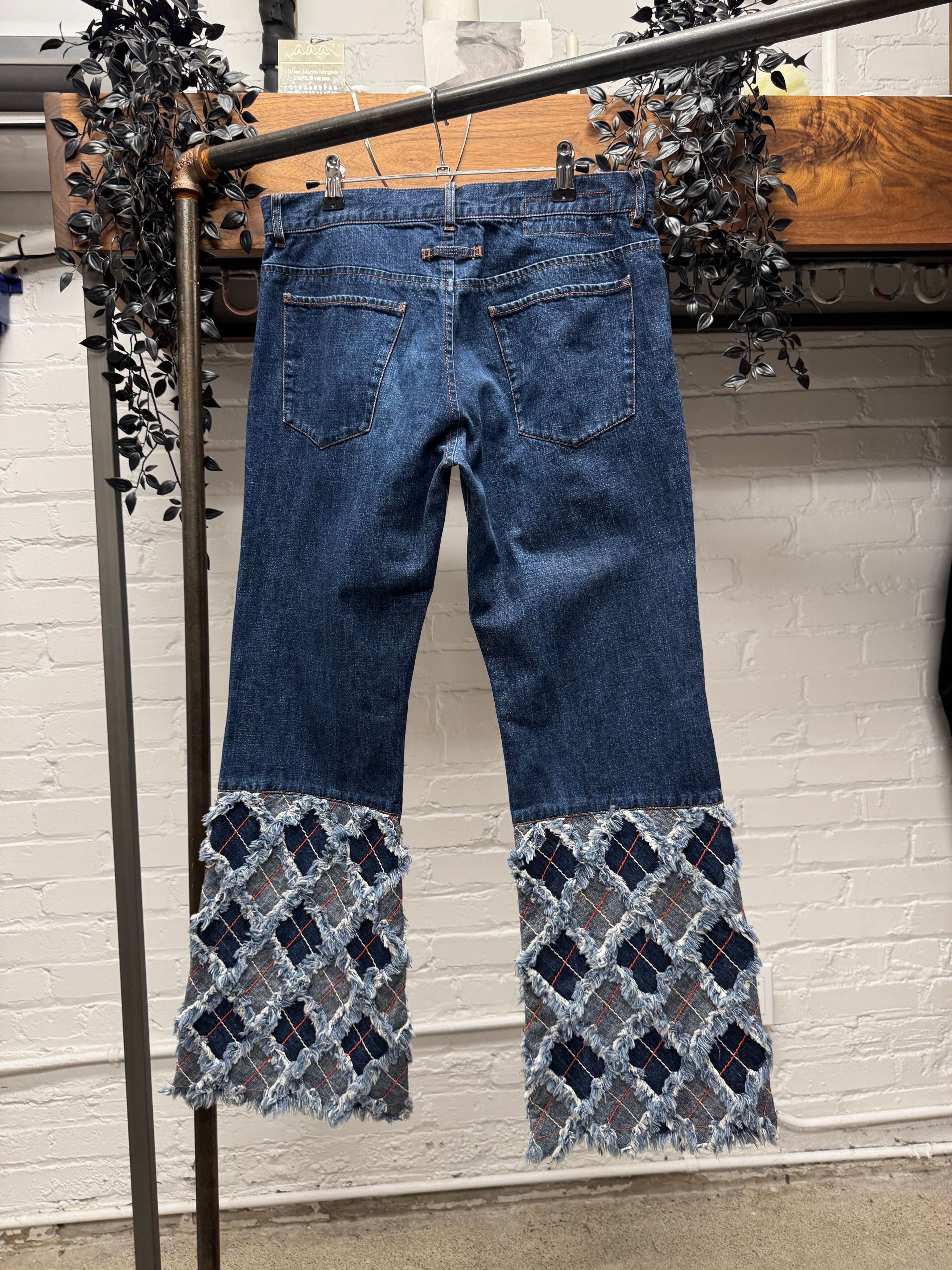 Jean Paul Gaultier Vintage Jean Paul Gaultier ‘Argyle’ Flared Leg Denim Size 30" / US 8 / IT 44 - 4 Thumbnail