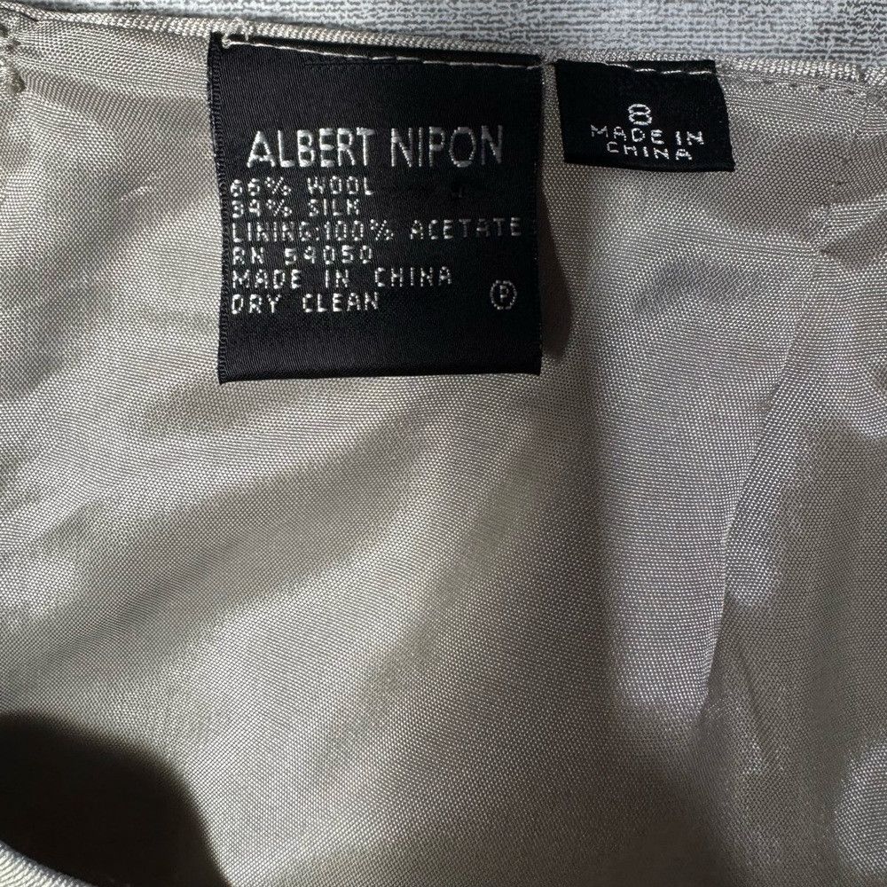 Albert Nipon Albert Nipon Wool Silk Beige Pencil Skirt Size 8 Size 30" / US 8 / IT 44 - 6 Thumbnail