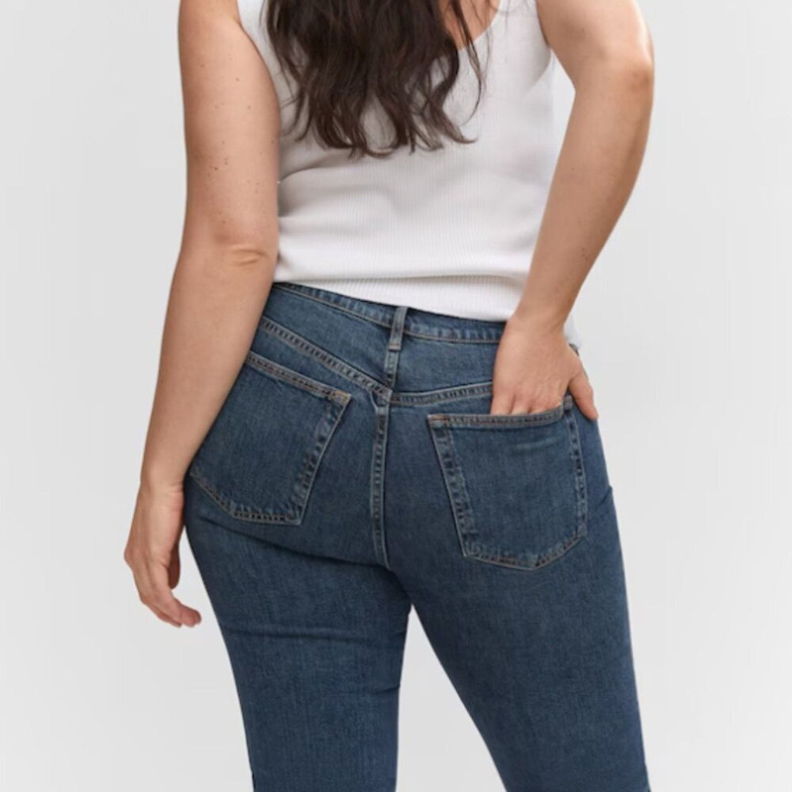 Mango Mango MNG Slim Copped Dark Blue Jeans NWT Plus 16 Size 38" / US 16 / IT 52 - 7 Thumbnail