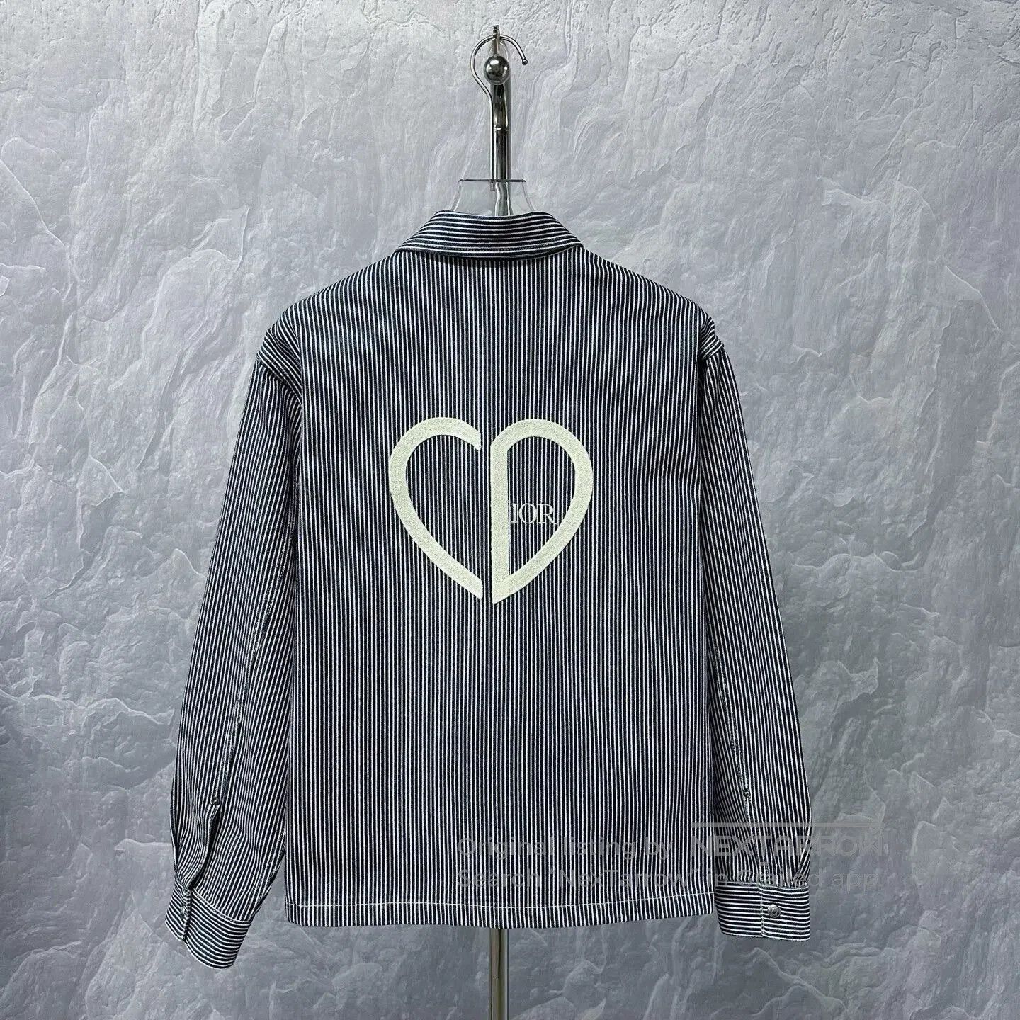 Dior dior love stripe embroidered denim shirt. Size XL / US 12-14 / IT 48-50 - 4 Thumbnail