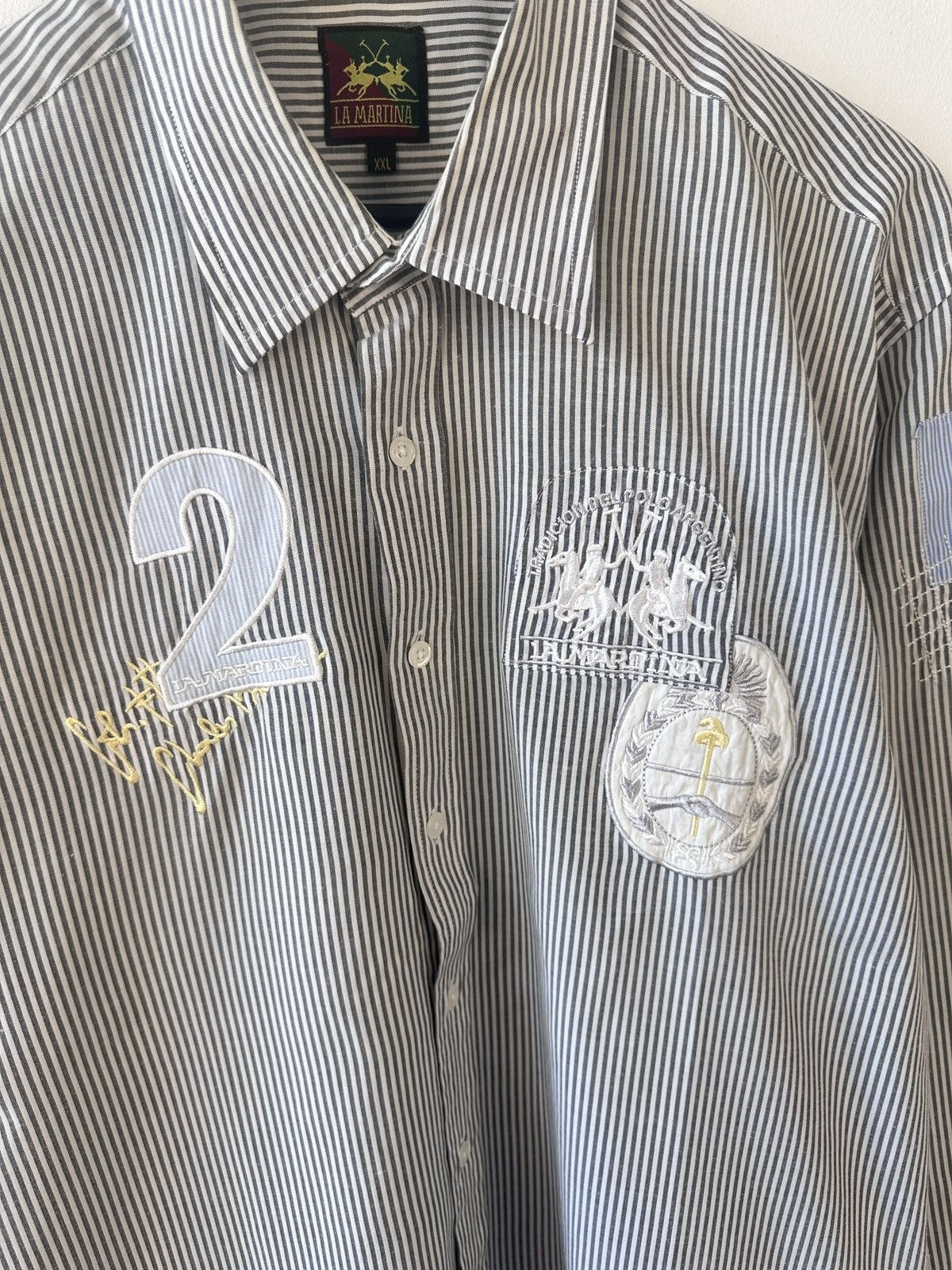 La Martina La Martina Buenos Aires Polo Shirt XXL Striped Multi Patch Size US M / EU 48-50 / 2 - 9 Thumbnail