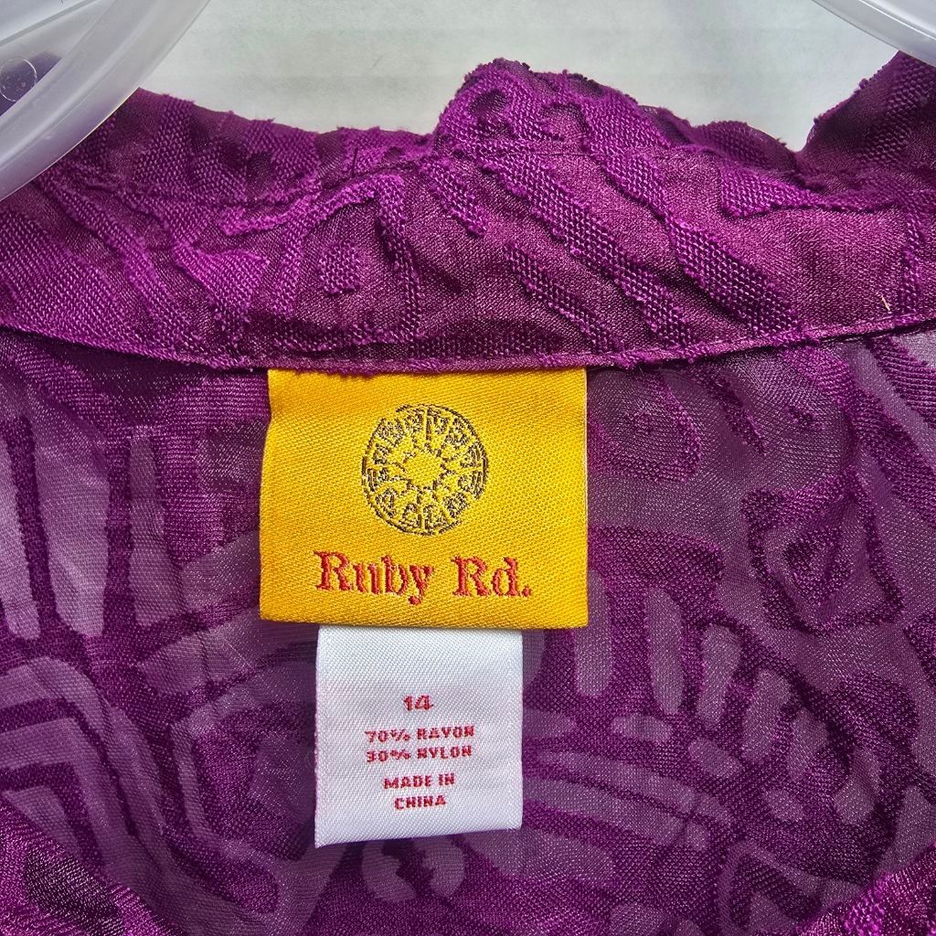 The Unbranded Brand Women's Ruby Rd. Purple Blouse Plus Size 14 Size XL / US 12-14 / IT 48-50 - 2 Thumbnail