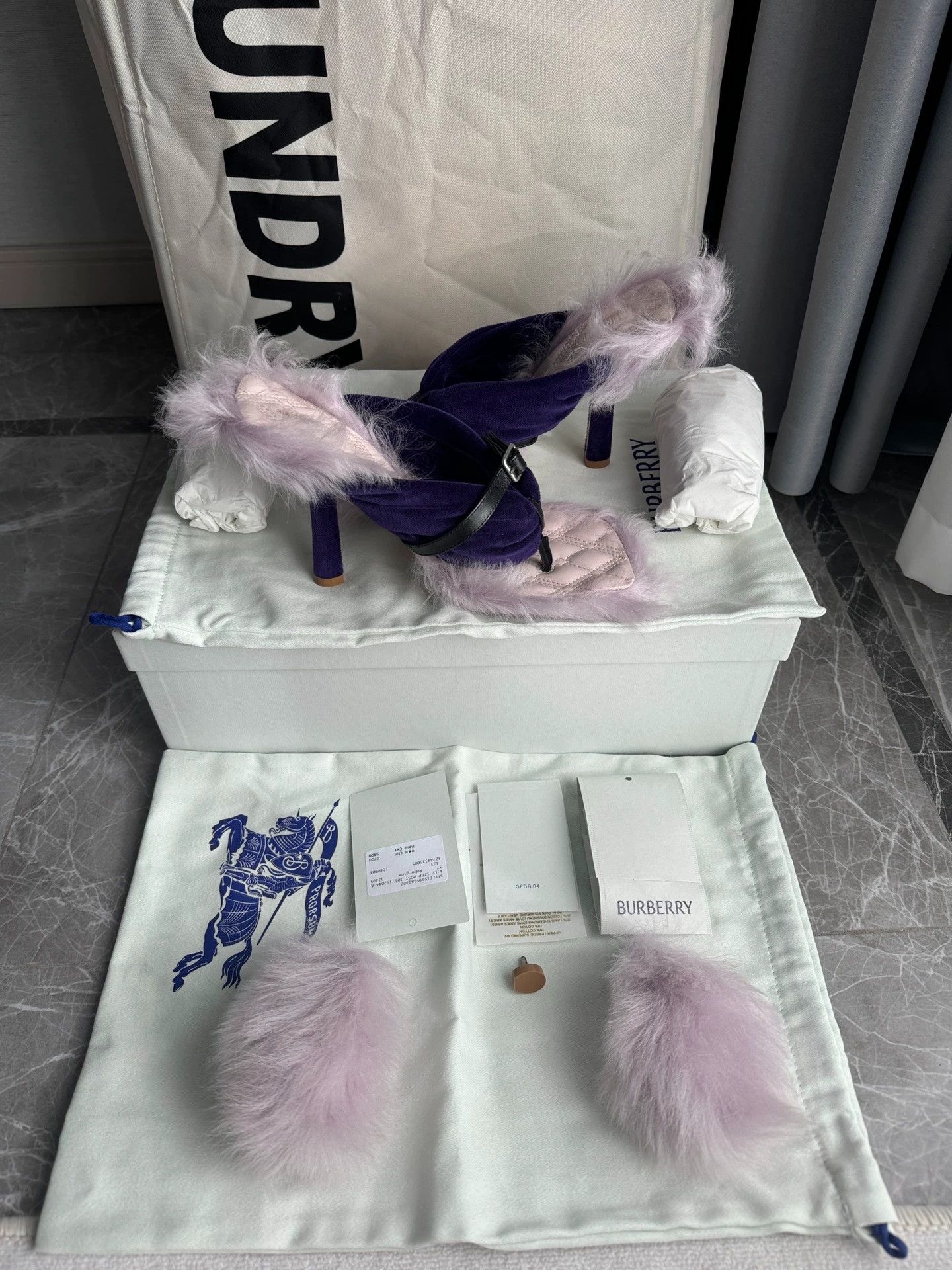 Burberry Burberry Faux Fur Pumps Pink/Purple 38 Size US 7.5 / IT 37.5 - 4 Thumbnail