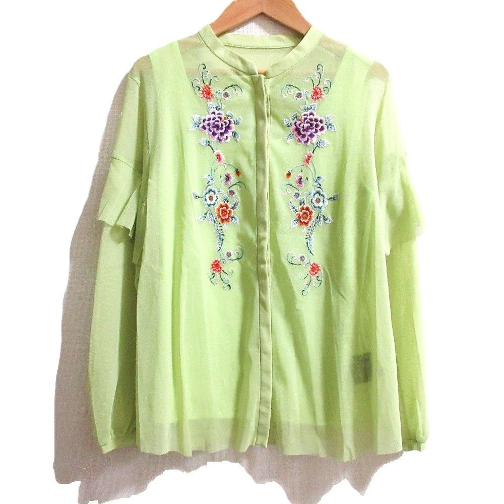 Other Other VIVIENNE TAM Flower Embroidery Power Net Shirt Others Tops DUTY FREE for USA Size ONE SIZE - 1 Thumbnail