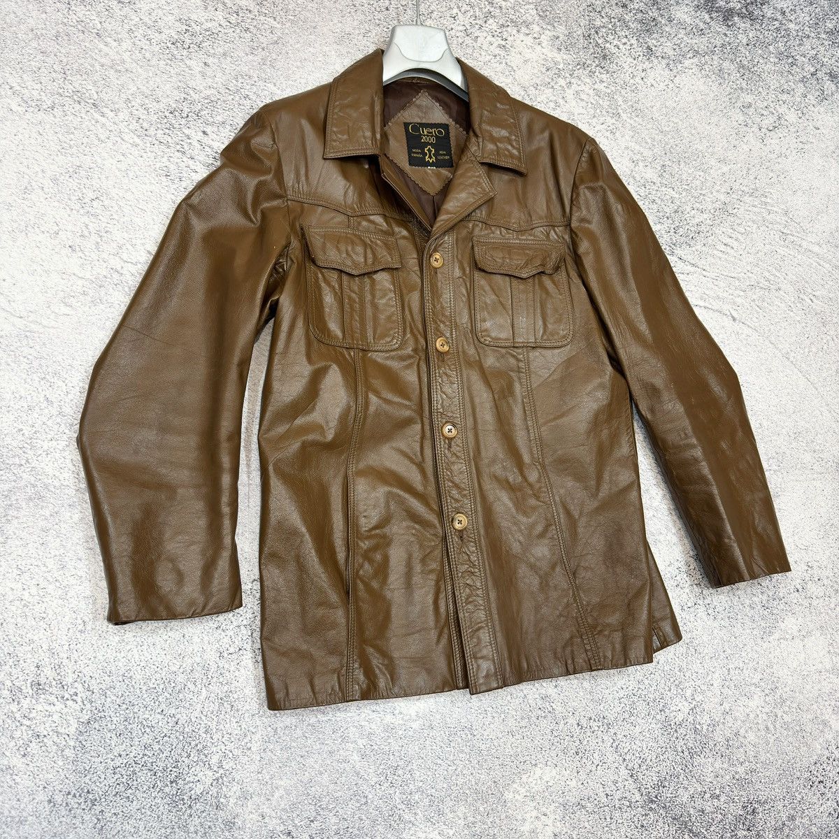 Vintage Vintage Mens Brown Leather Jacket M size Size US M / EU 48-50 / 2 - 2 Thumbnail