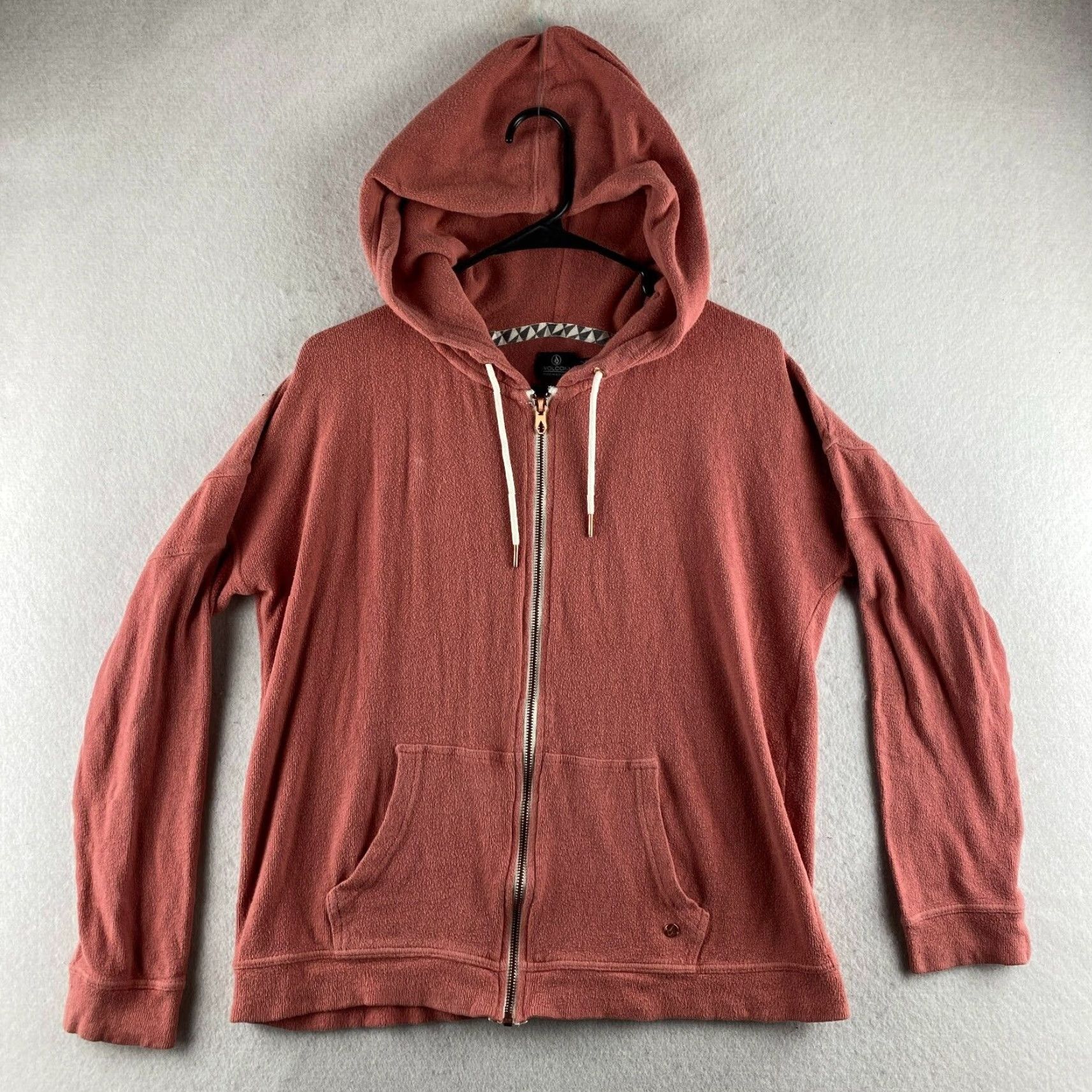Volcom Volcom Hoodie Women's S Red Full Zip Hooded Pockets Fleece Long Sleeve Casual Shirt Size S / US 4 / IT 40 - 2 Thumbnail