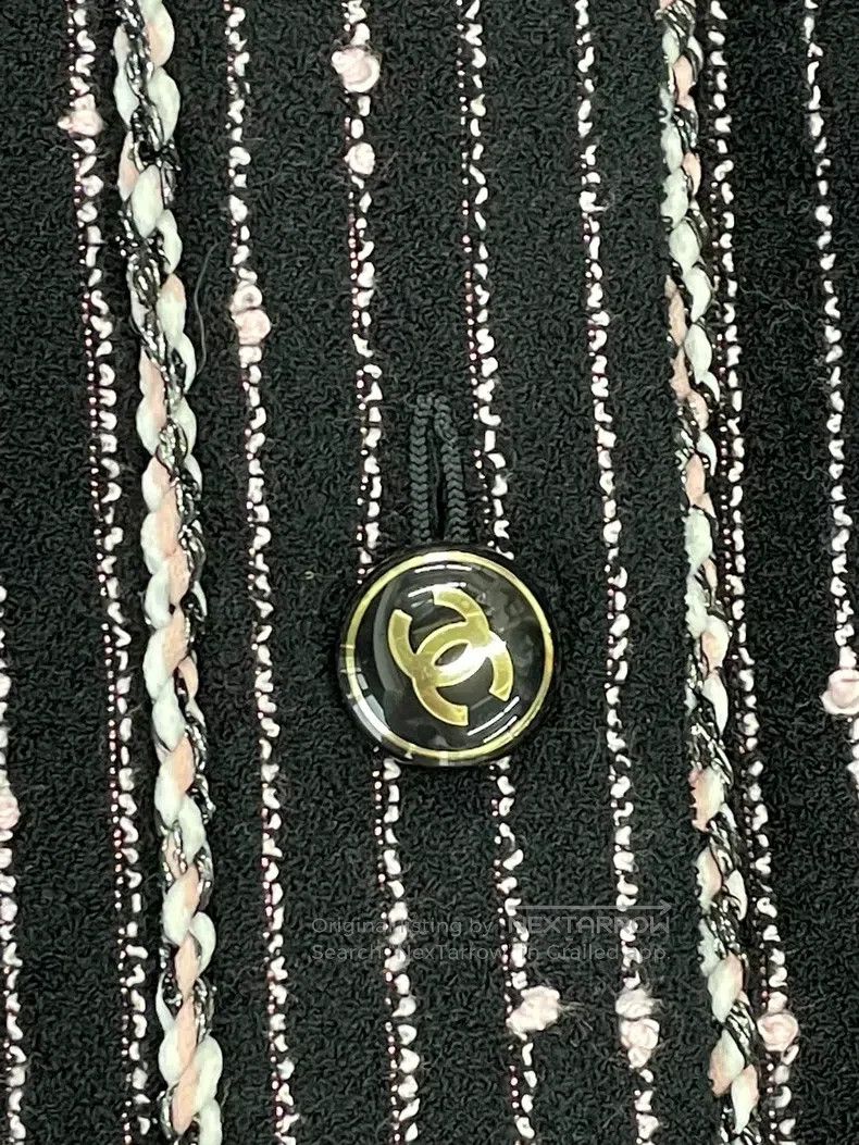 Chanel Chanel 23P black striped black and white pink woven long c Size S / US 4 / IT 40 - 3 Thumbnail