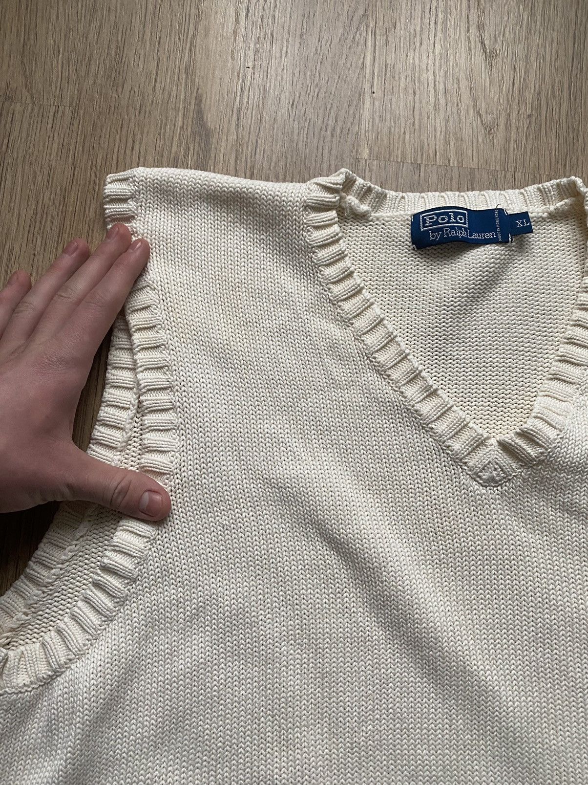Polo Ralph Lauren × Vintage Vintage Polo Ralph Lauren knitted cream vest Size US XL / EU 56 / 4 - 5 Thumbnail