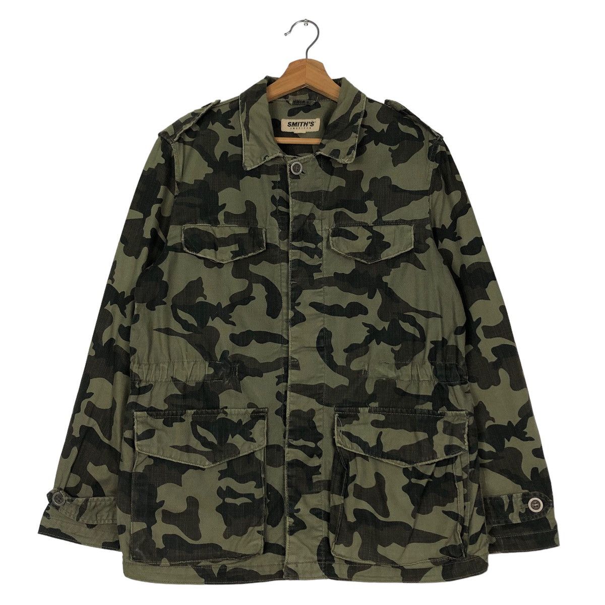 Japanese Brand 🔥Vintage Smith’s American Camouflage Chore Jacket Military Size US M / EU 48-50 / 2 - 1 Thumbnail