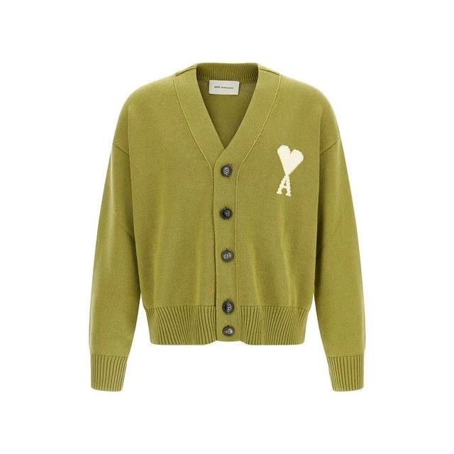 AMI Midnight de Coeur Green Cardigan New & Authentic (Men's