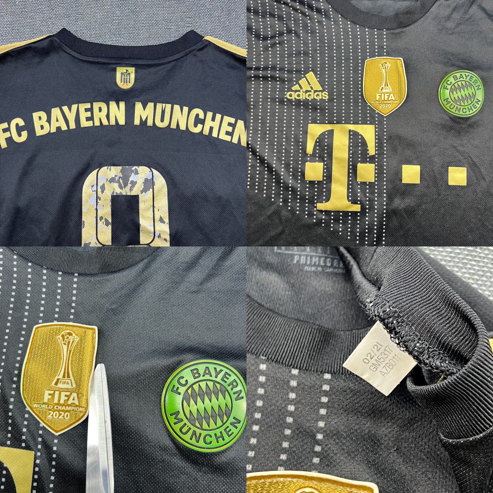 Adidas Bayern Munich 2021 2022 Away Football Jersey Adidas Mens Large Black T-Shirt Short Sleeve Pullover Round Neck Quick Dry Athletic Jersey Sports Mens Size US L / EU 52-54 / 3 - 8 Thumbnail