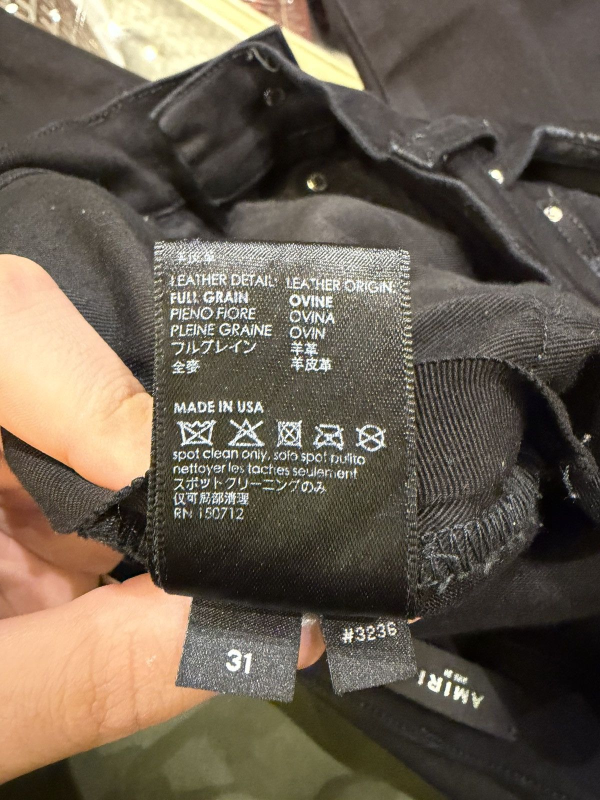 Amiri Amiri MX1 Black Leather Patch Denim Jeans Size US 31 - 5 Thumbnail