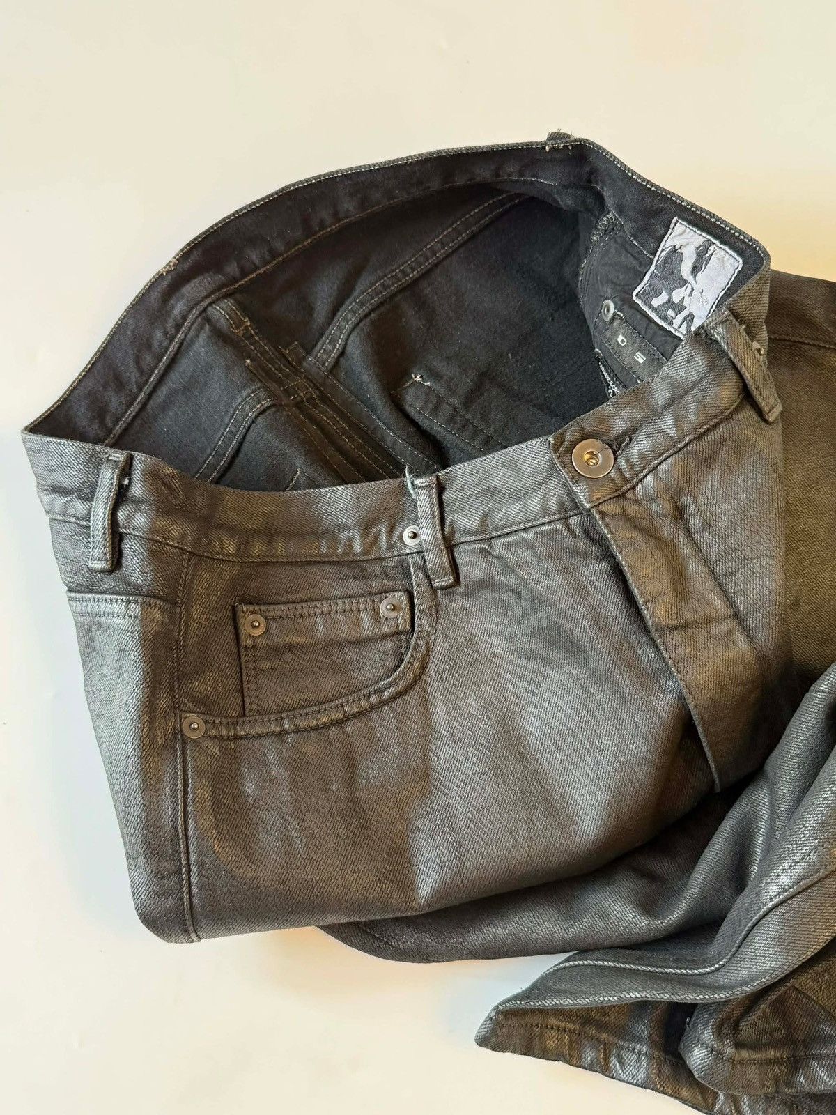 Rick Owens Rick Owens Black Waxed Cropped Pants Size US 32 / EU 48 - 7 Thumbnail