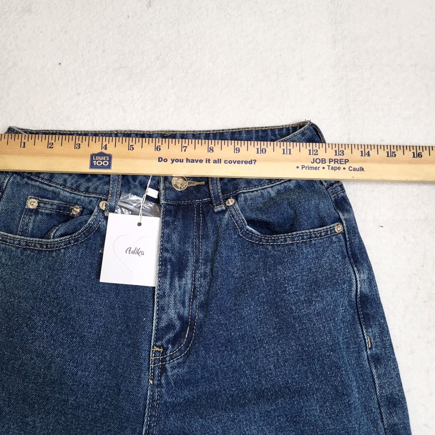 Vintage ADIKA Jeans Women XS Knit High Waist Ripped Straight Split Leg Button Belted Blue Cotton/spandex Casual Modern Size 26" / US 2 / IT 38 - 5 Thumbnail