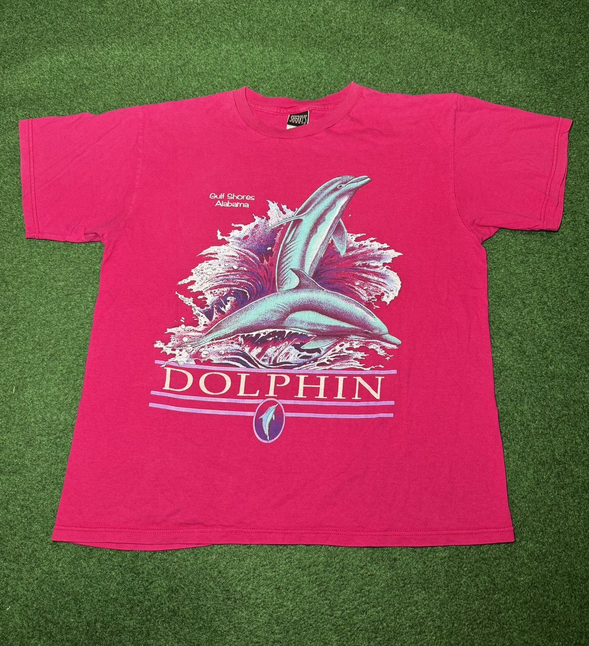 Vintage Vintage 90s Dolphin Marine Animal Nature Alabama T Shirt Size L / US 10 / IT 46 - 1 Thumbnail