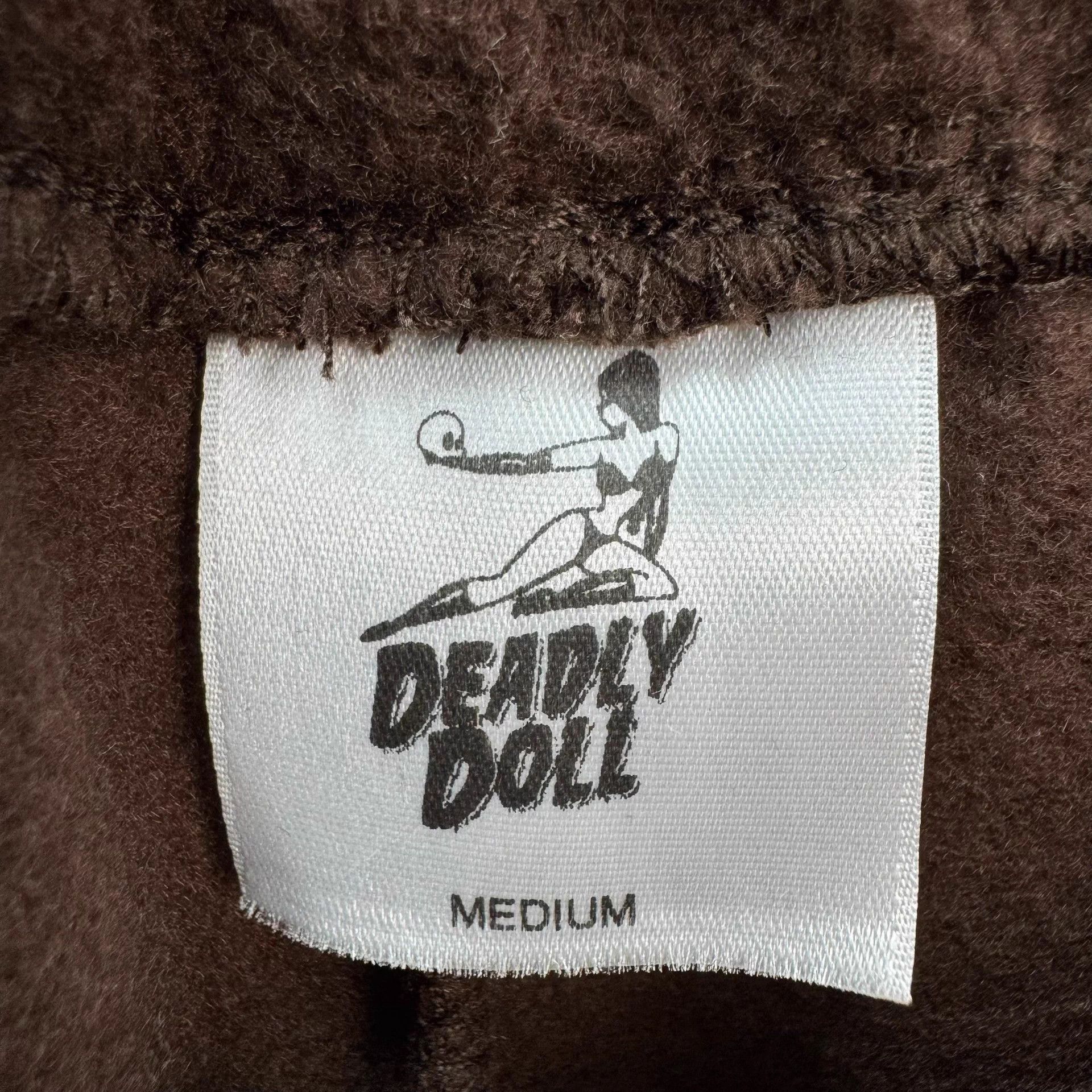 Deadly Doll Deadly Doll brown emb polar fleece pants M new Size US 35 - 5 Thumbnail