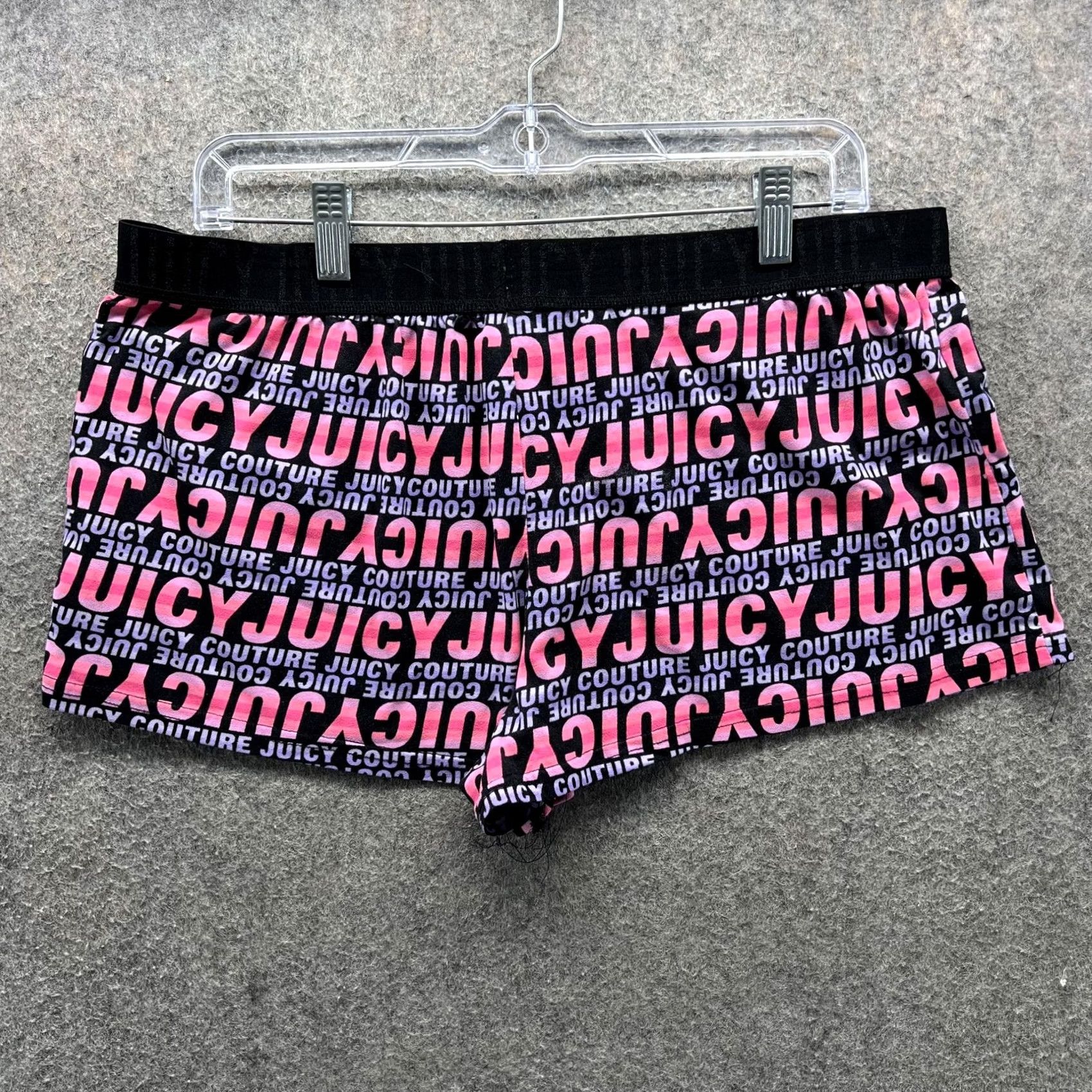 Juicy Couture Juicy Couture Sleep Shorts Womens Large Black Logo Graphic Print Lounge/Stretch Size 36" / US 14 / IT 50 - 2 Thumbnail