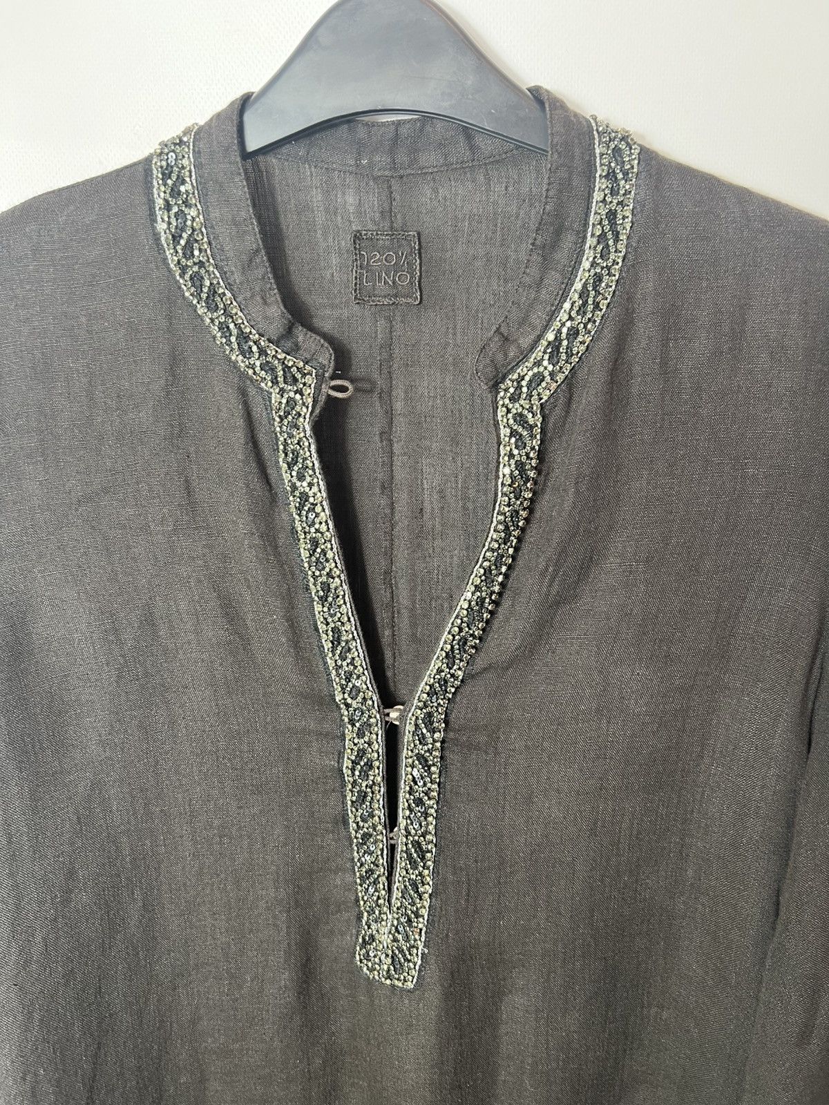 120% Lino Vintage streetwear 120% Lino Avant Garde Linen Dress Size 42 Size M / US 6-8 / IT 42-44 - 7 Thumbnail