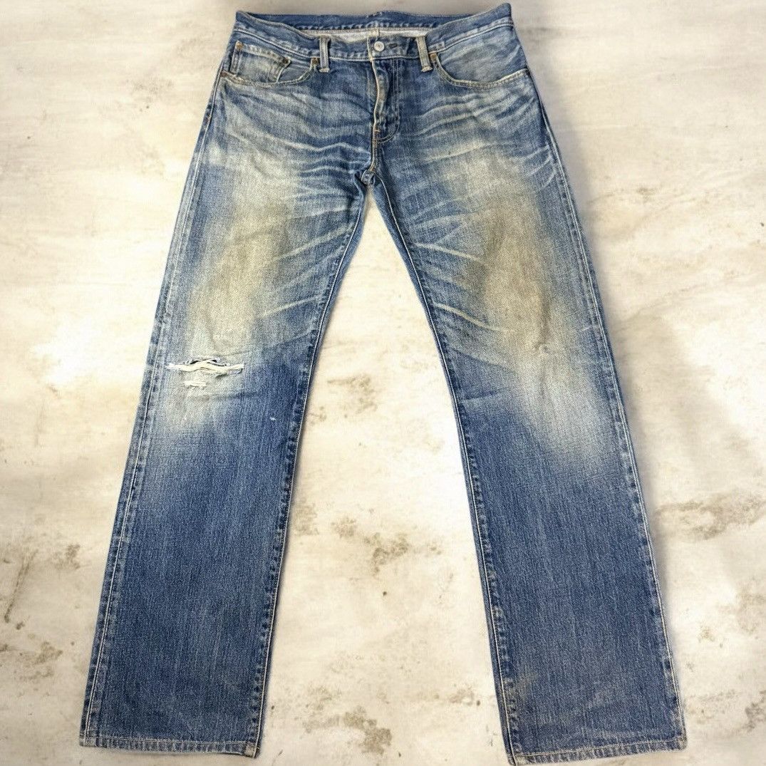 Engineered Garments × Levi's Vintage y2k Levis 502 Thrashed Distressed Dirty Washed Denim Size US 34 / EU 50 - 1 Thumbnail