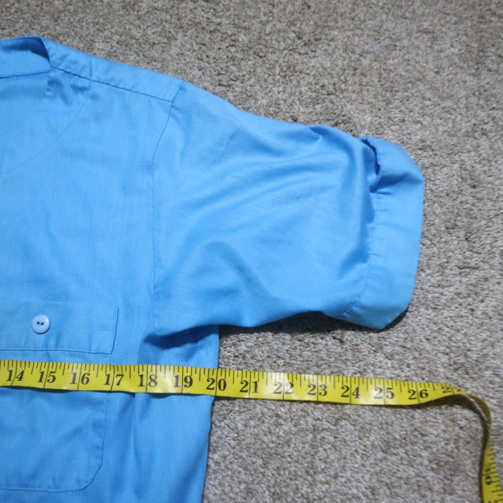 Vintage DonnKenny Shirt Women Adult Medium Blue Button-Up Short Sleeve with Shoulder Pads Size 32" / US 10 / IT 46 - 5 Thumbnail
