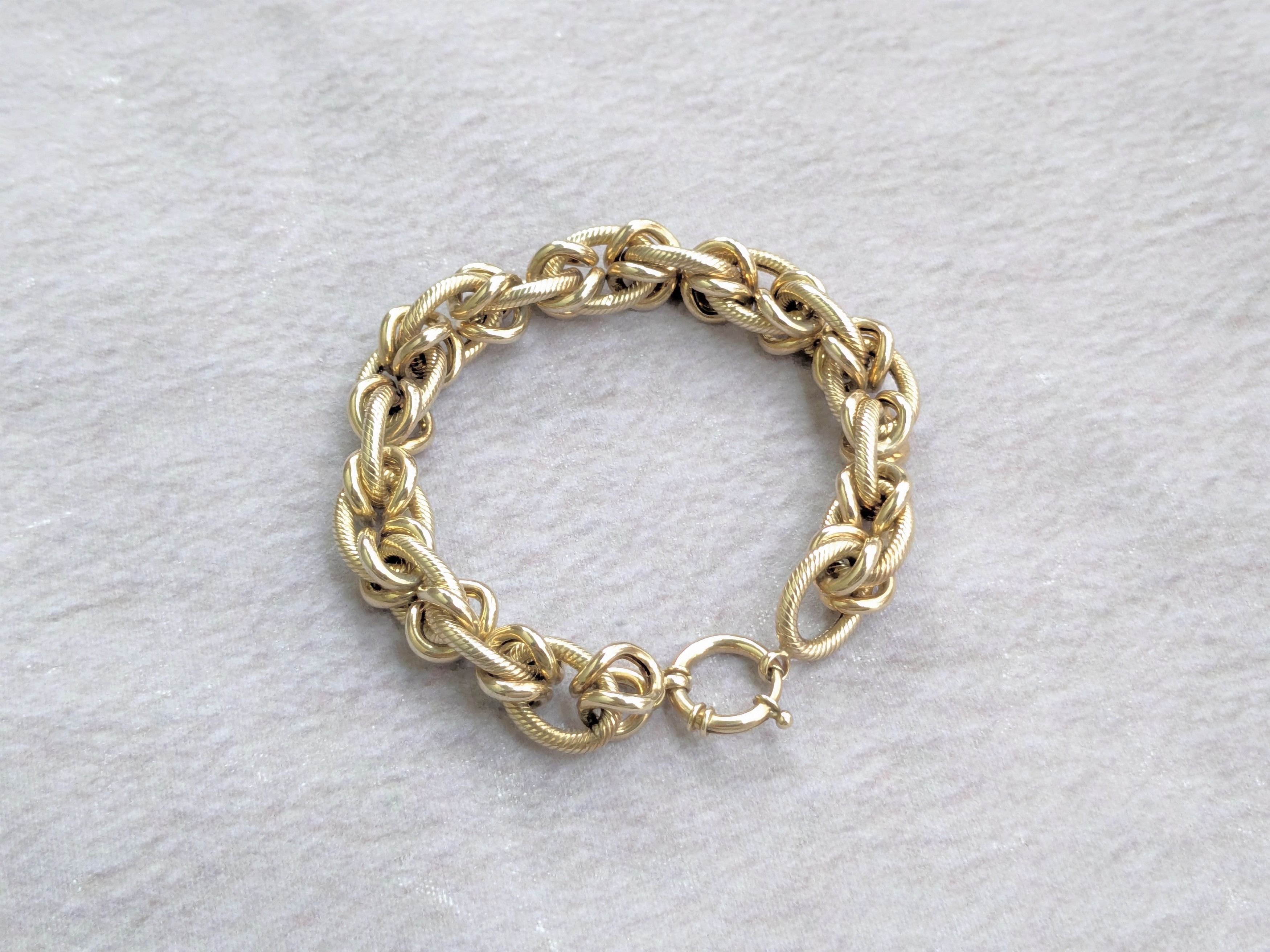 Jewelry Vintage Sterling Silver Bracelet Oval Vermeil Gold 8.25 Size ONE SIZE - 2 Thumbnail