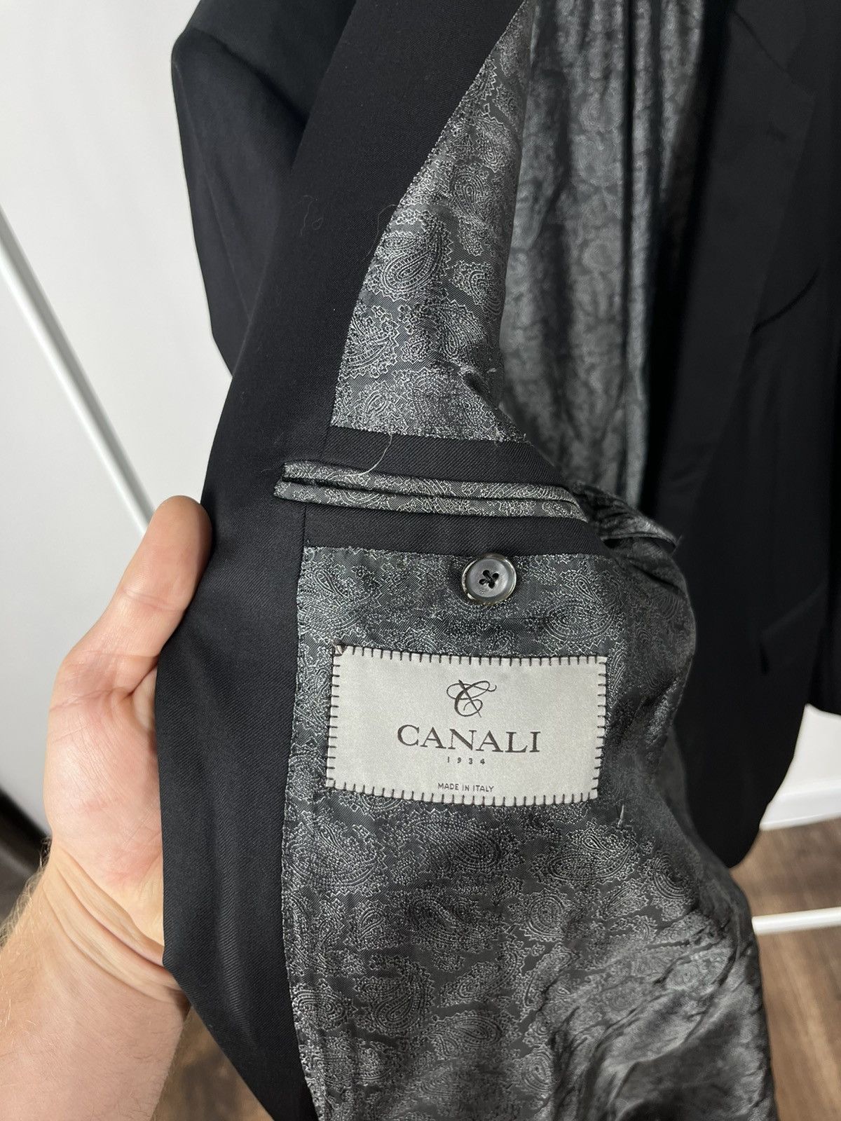 Canali Canali Super 150s Wool Blazer Black Made in Italy 56R Size 46R - 5 Thumbnail