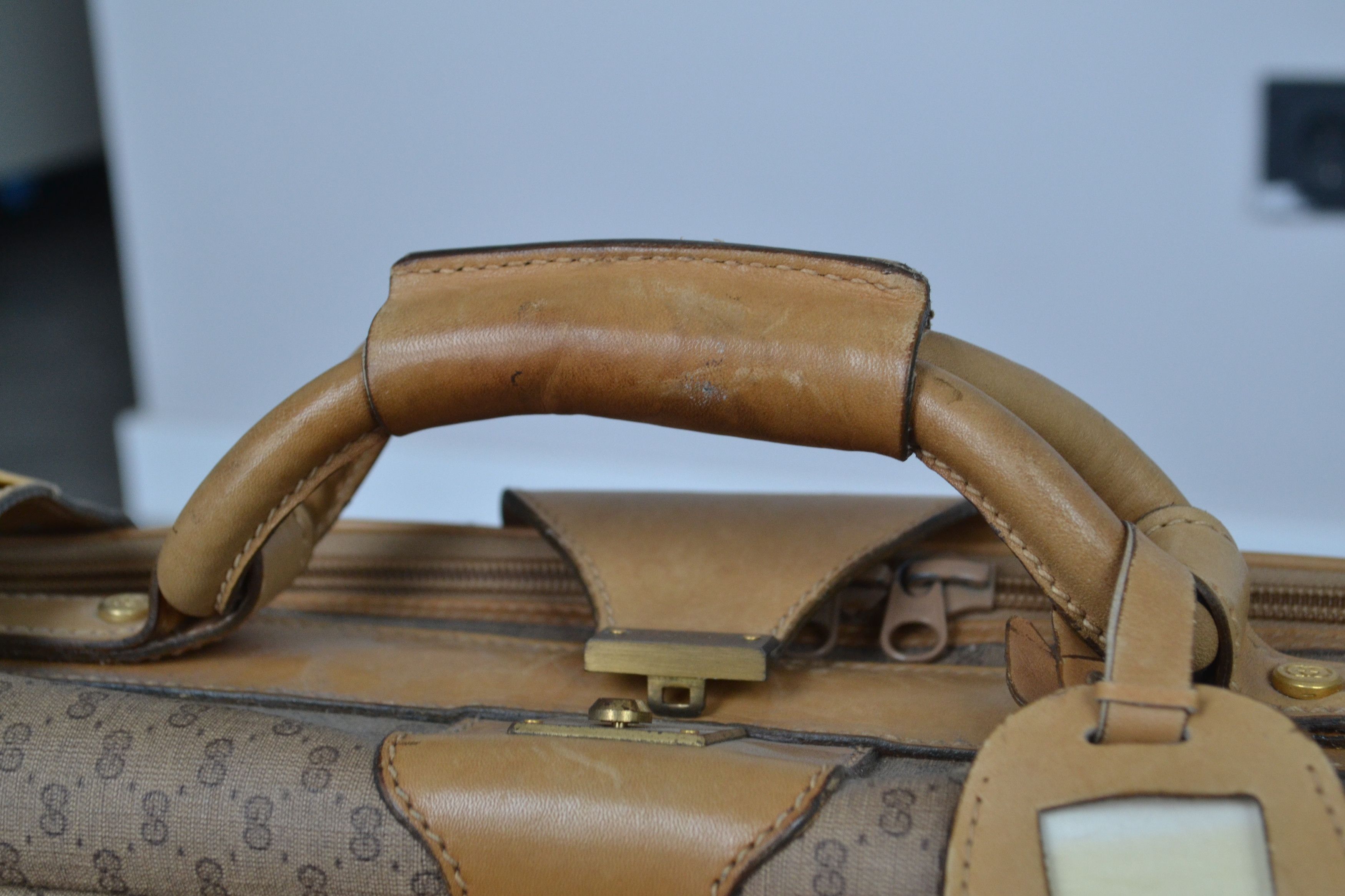 Gucci GUCCI Luggage Bag Monogram GG Logo Suitcase Brown Leather Size ONE SIZE - 18 Thumbnail