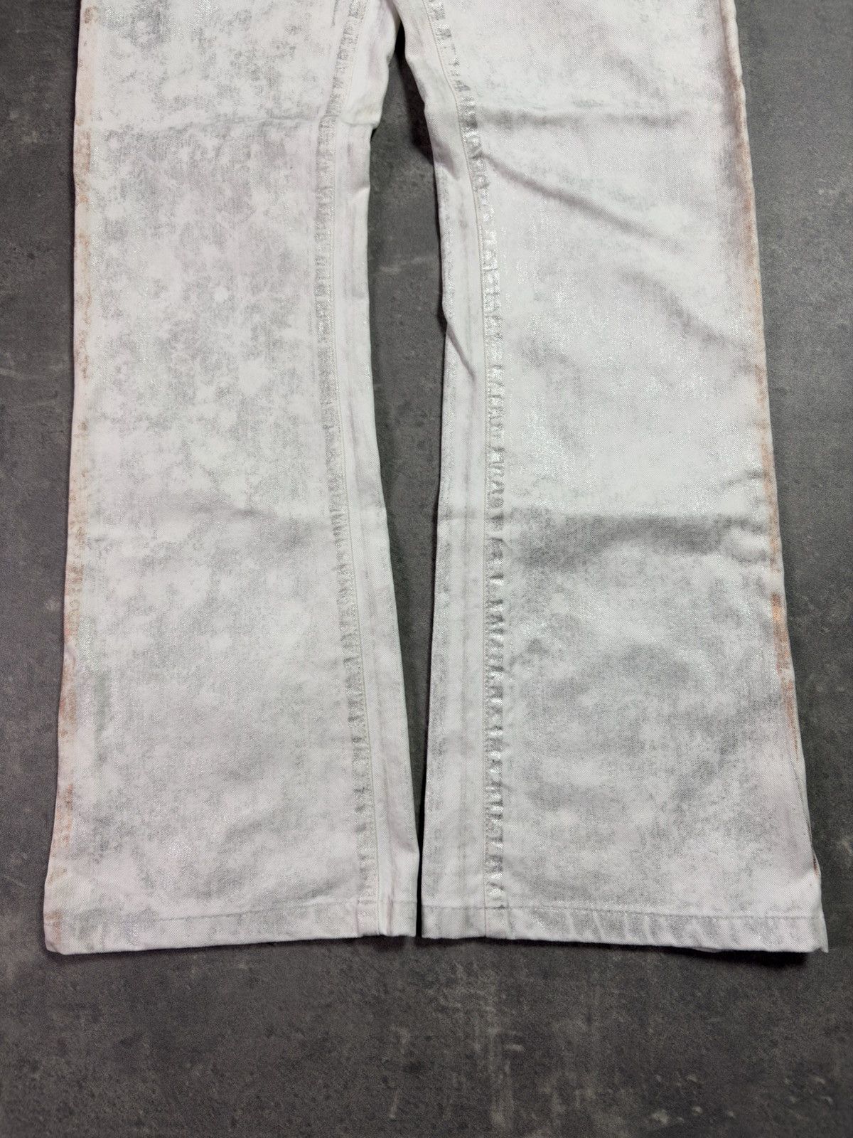 Just Cavalli 00s DSWT Just Cavalli Waxed Orange Silver Tones Flared Jeans Size US 27 - 4 Thumbnail