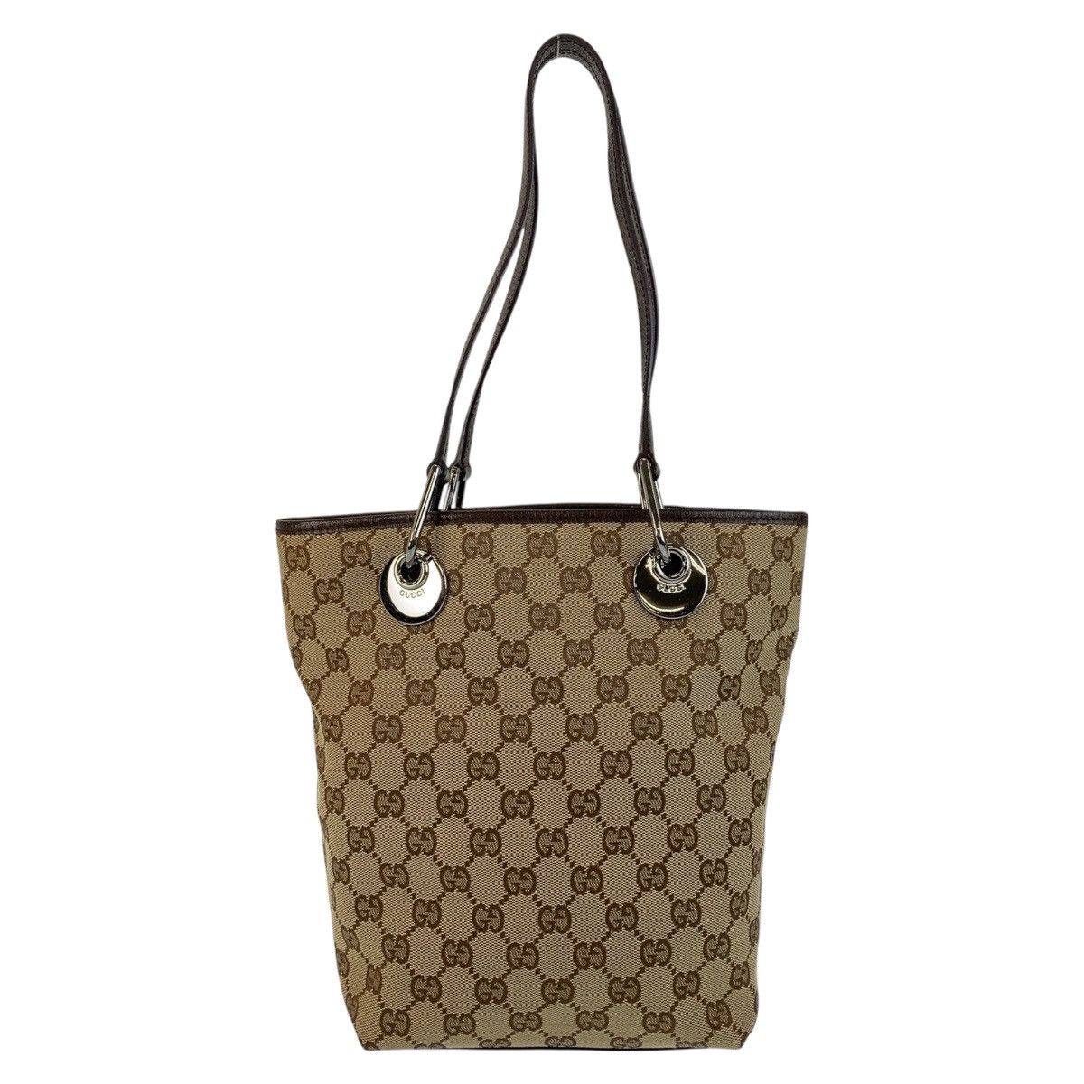 Gucci Gucci GG Canvas/leather 2Way Tote Bag 120840 Leather Shoulder Bag 120840 in Beige, Women's