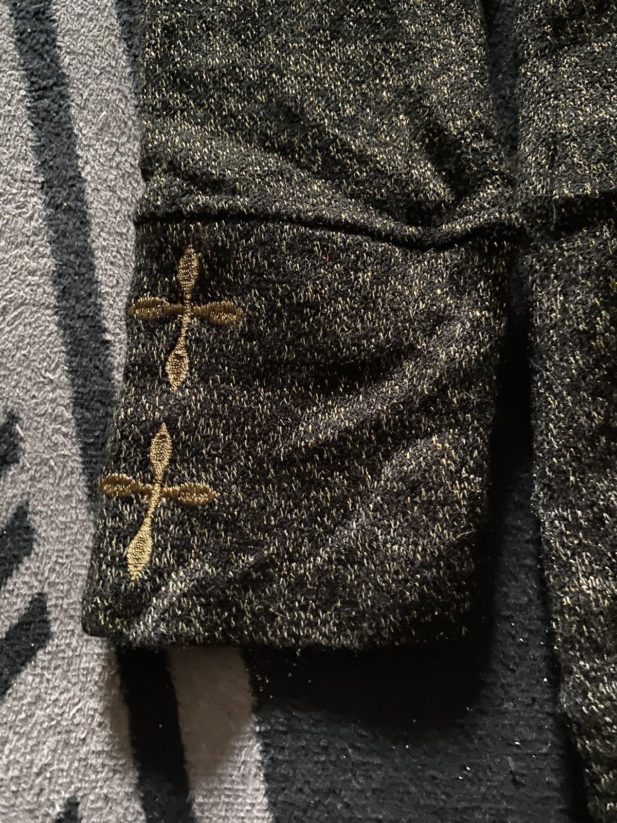 Yasuyuki Ishii Japanese Ozz Croce faux fur glitter knit full zip hoodie Size US M / EU 48-50 / 2 - 7 Thumbnail