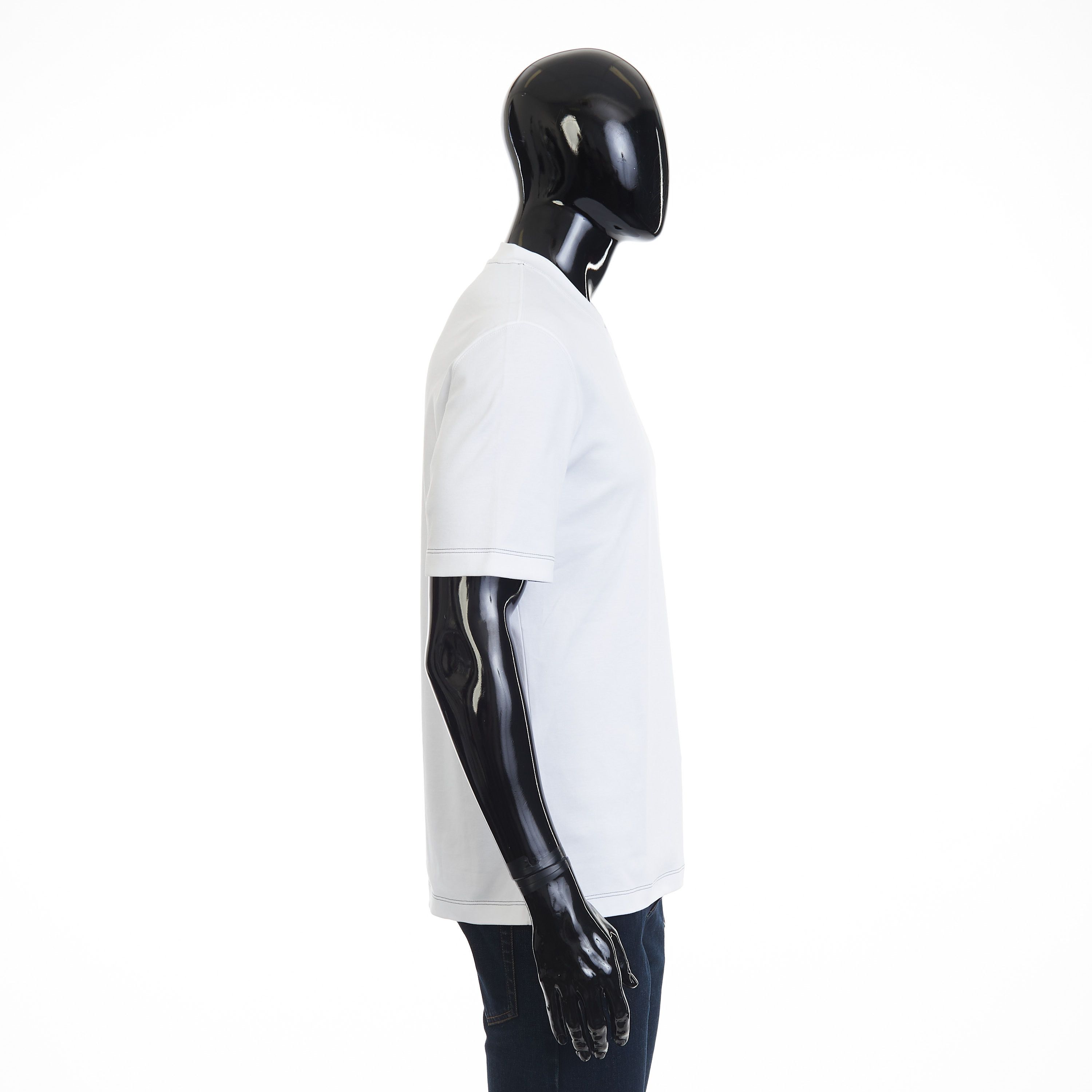 Brunello Cucinelli White V-Neck T-shirt - Short-sleeve, Cotton Interlock Size US L / EU 52-54 / 3 - 8 Thumbnail