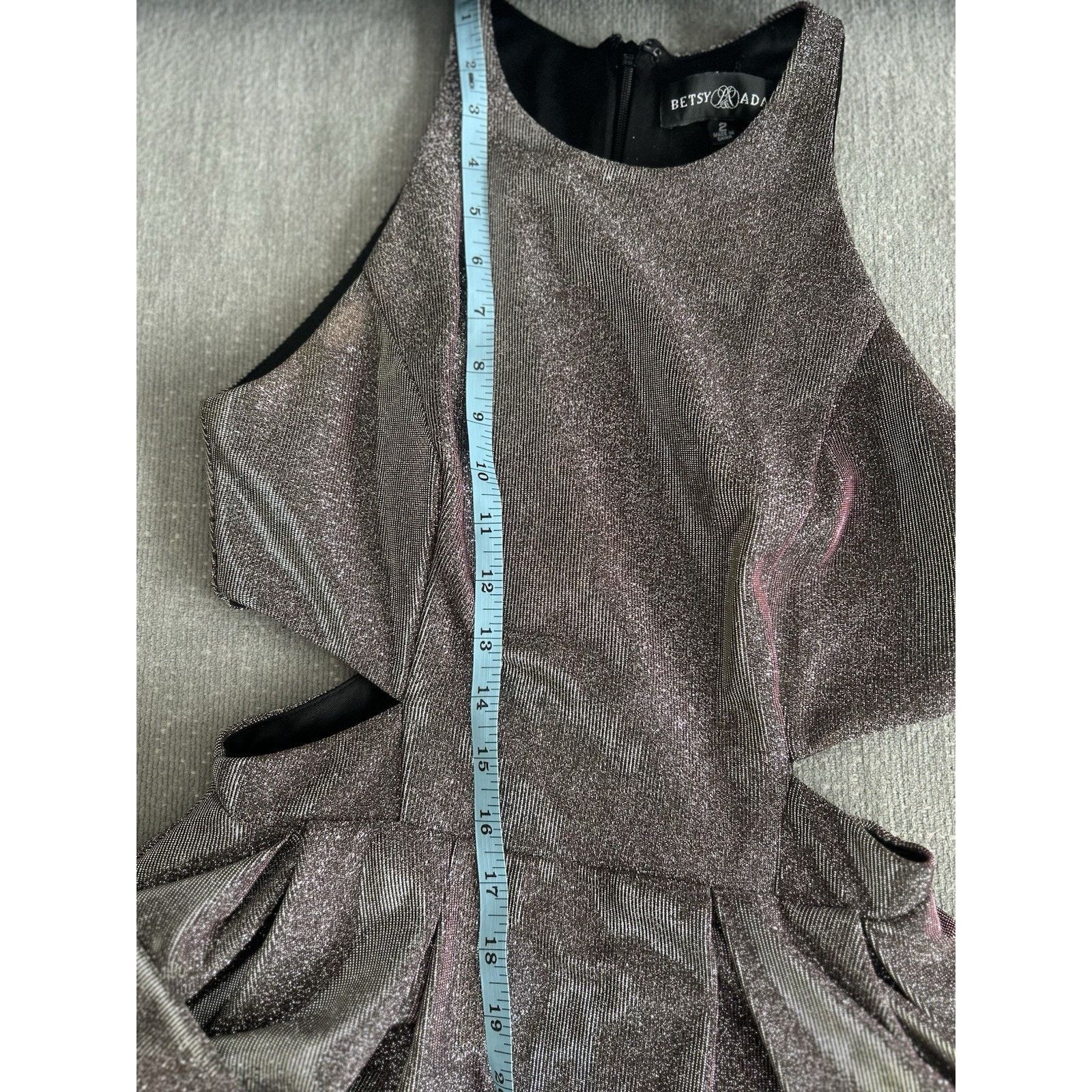 & Other Stories Y2K Glitter Cut Out Mini Dress Silver Fairy Party Prom 2 Size XS / US 0-2 / IT 36-38 - 11 Thumbnail