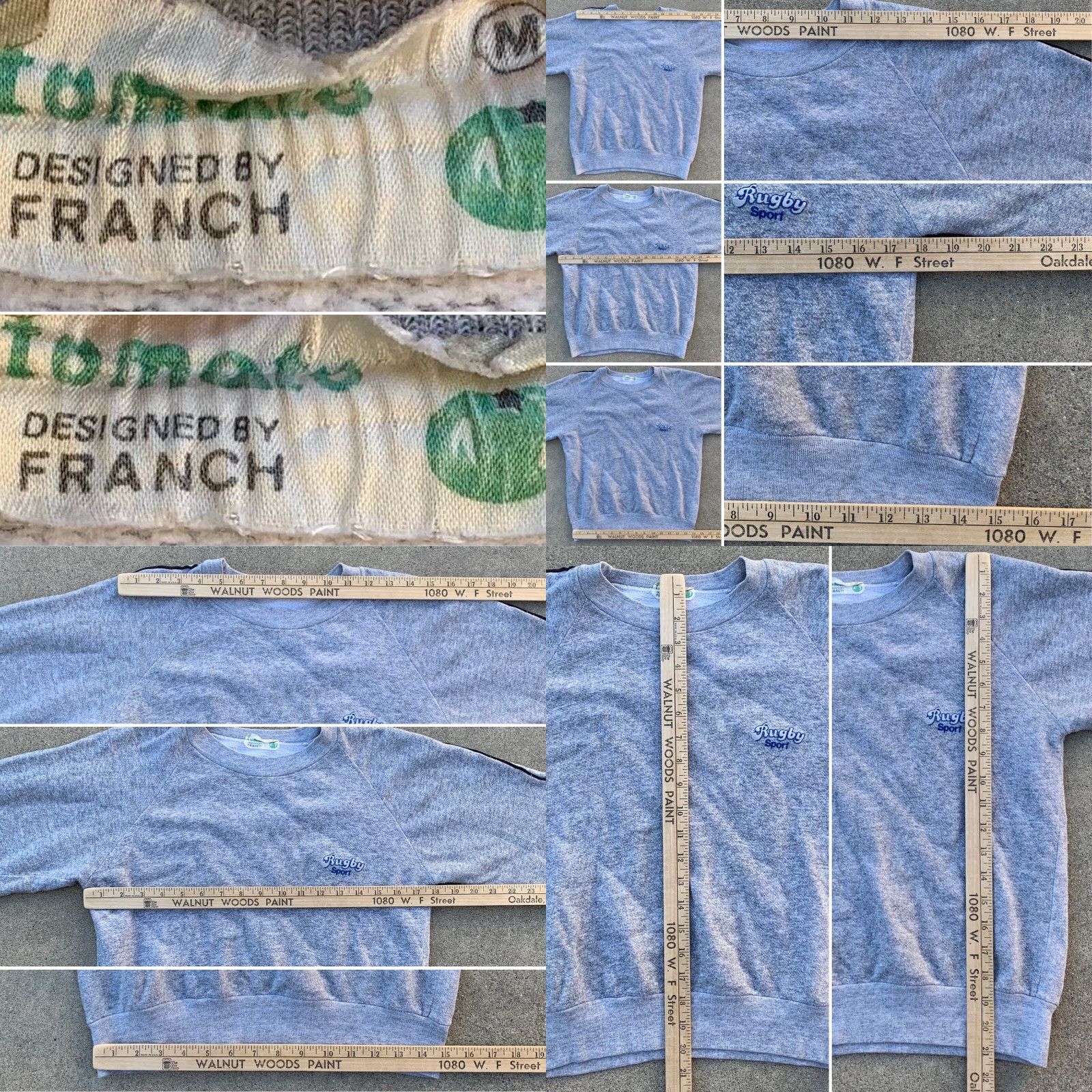 Vintage VINTAGE Tomato Designed By Franch Rugby Sweatshirt Raglan Crew Neck Unisex Adults Size M Gray Heather Long Sleeve Pullover Sports 1970s 1980s Size US M / EU 48-50 / 2 - 8 Thumbnail