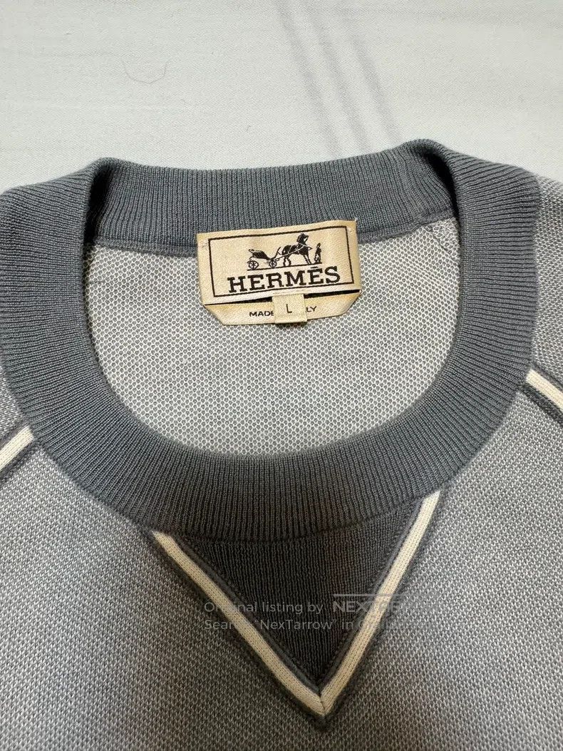 Hermes Hermes Cashmere short-sleeve raglan sleeve 60% Cashmere+40 Size US L / EU 52-54 / 3 - 5 Thumbnail