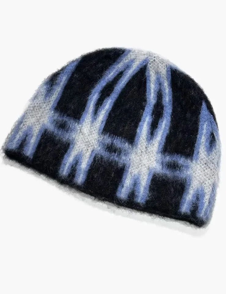 Vintage Personality Versatile Star Plaid Pattern Knit Hat Size ONE SIZE - 3 Thumbnail