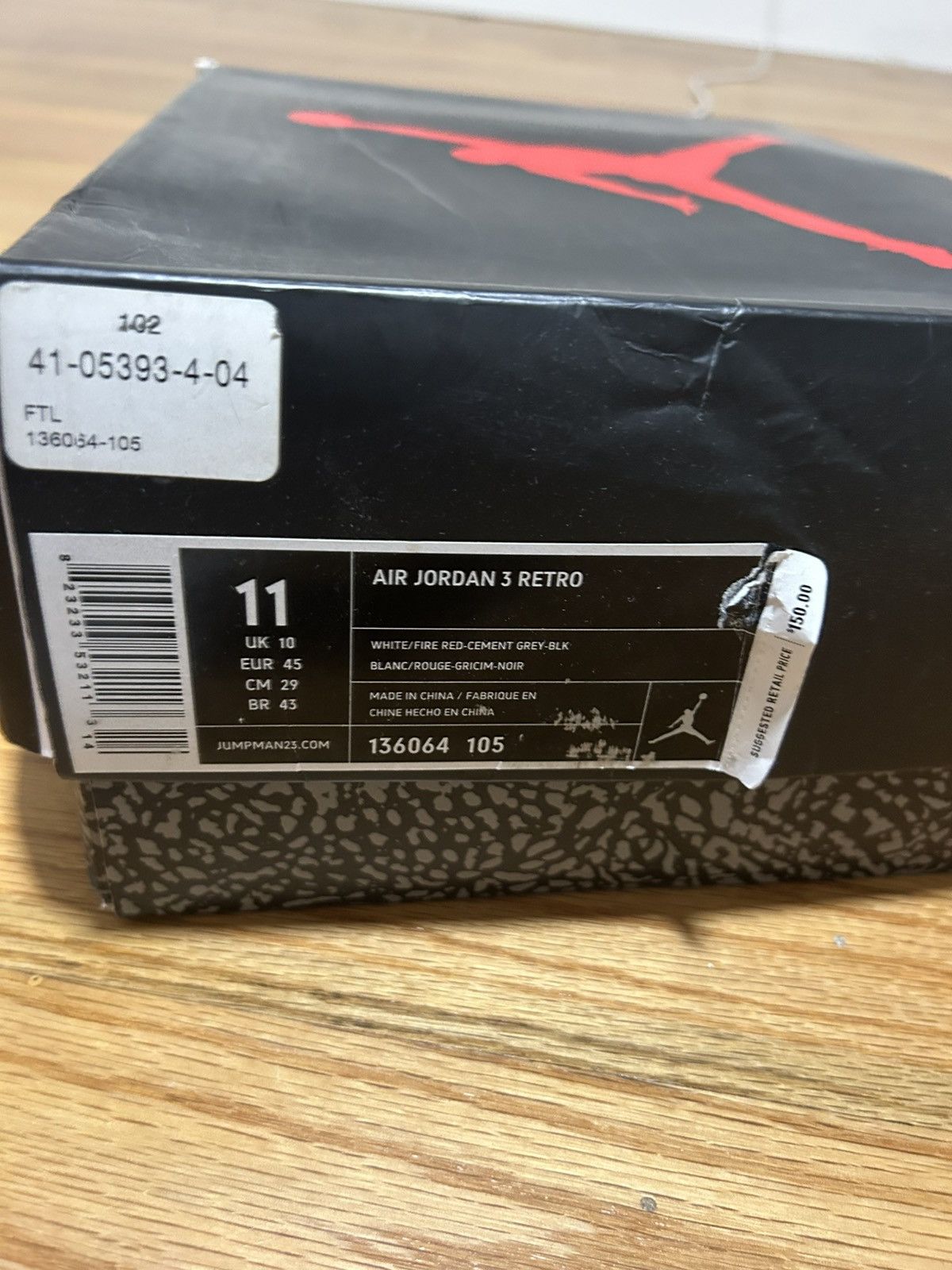 Air Jordan 3 White Cement 2011 Size 11