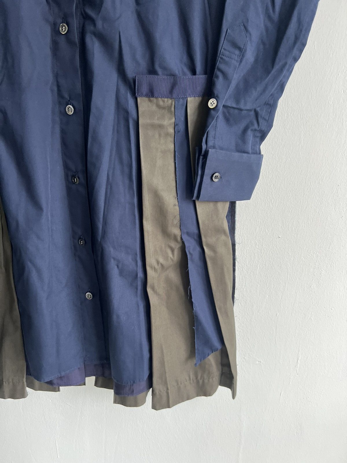 Sacai PROTOTYPE FW21 Sacai Pleated Docking Bib Hybrid Overshirt Size US M / EU 48-50 / 2 - 7 Thumbnail