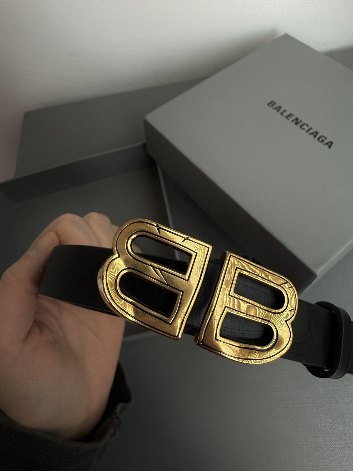 Balenciaga Balenciaga BB Logo Belt – Black / Gold – Full Set Size ONE SIZE - 2 Thumbnail