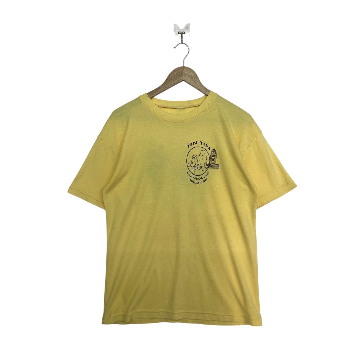 Cartoon Network Vintage TINTIN Cambodge Phom Penh Cartoon Backhitt Tshirt Size US M / EU 48-50 / 2 - 2 Thumbnail